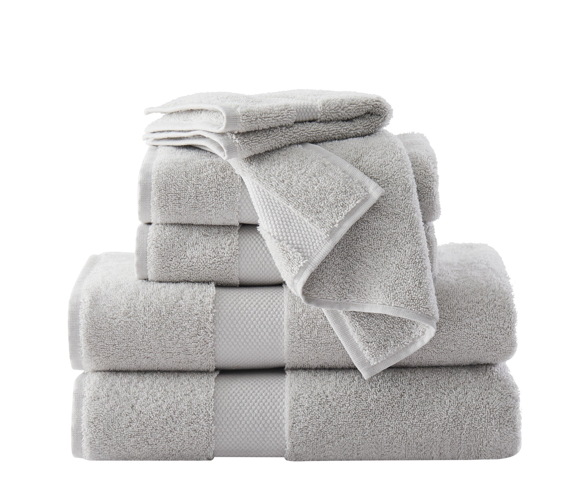 Brooklyn Loom Solid Turkish Cotton 6 Piece Towel Set- 4 Color Options