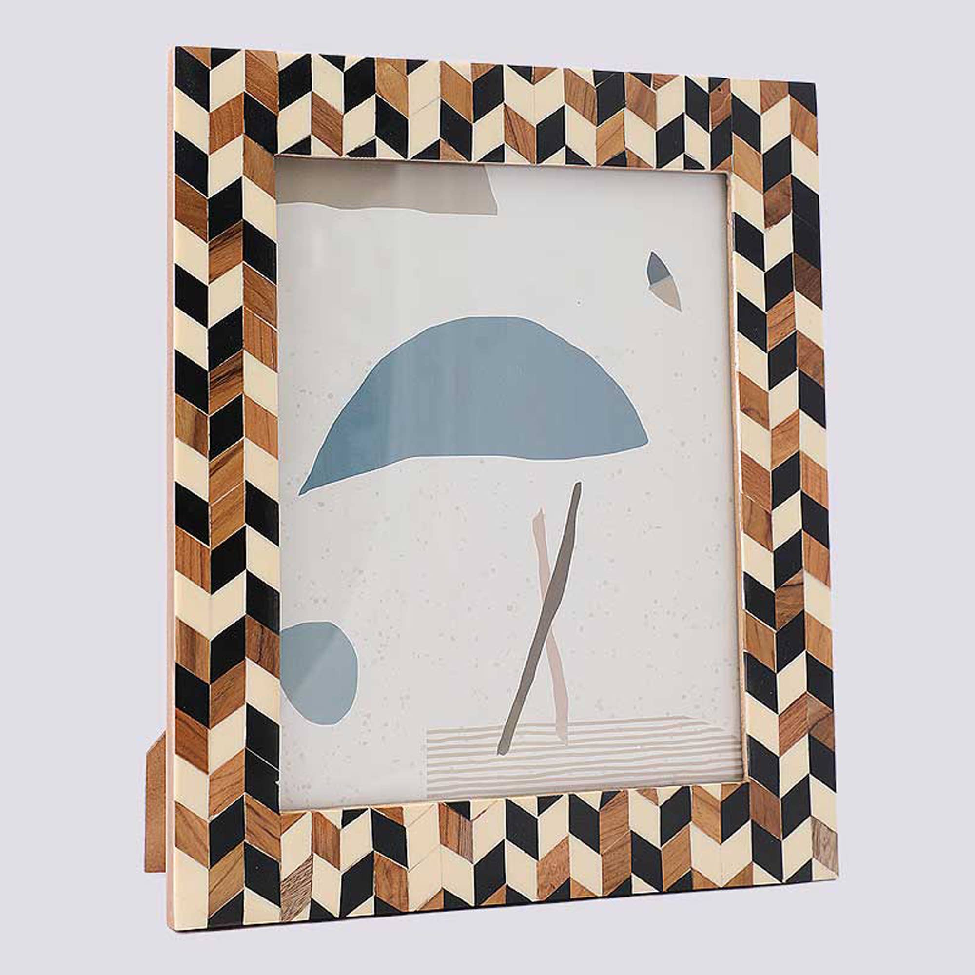 Chevron Photo Frame Teakwood & Resin 8X10"" Inch