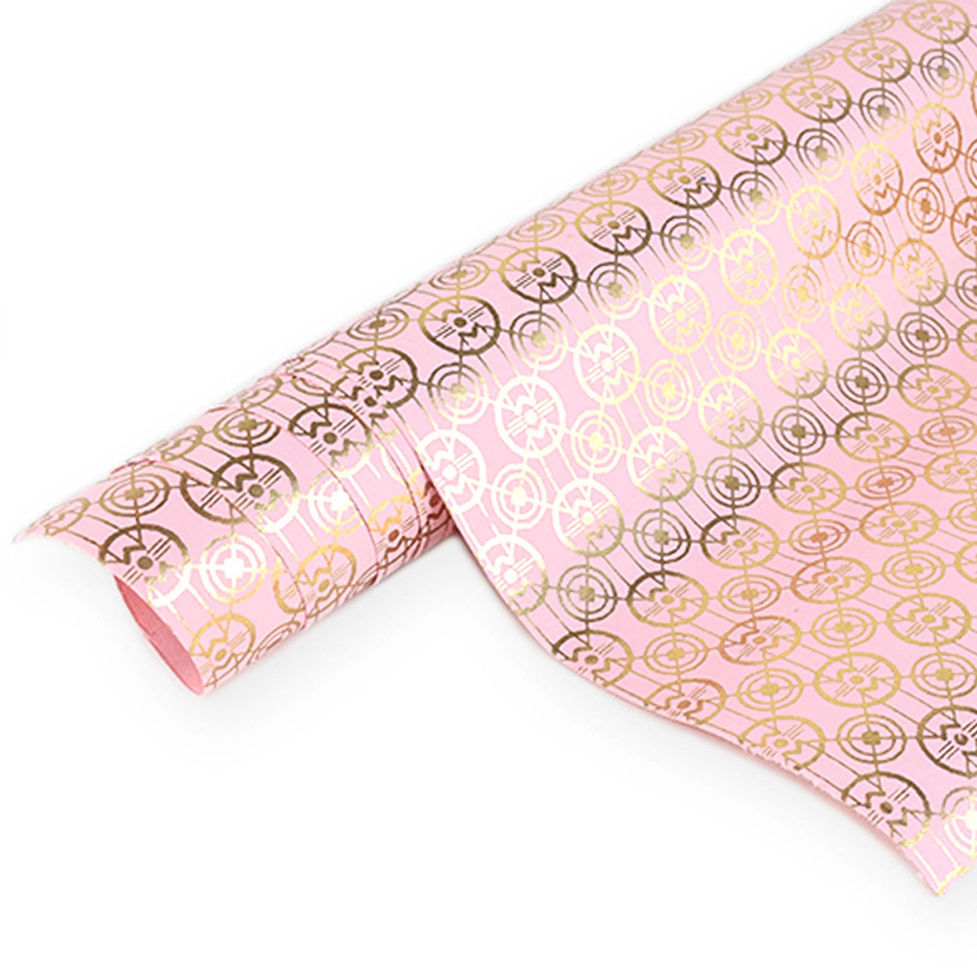 Gift Wrap Roll / Set Of 5 Pcs / Gold & Pink