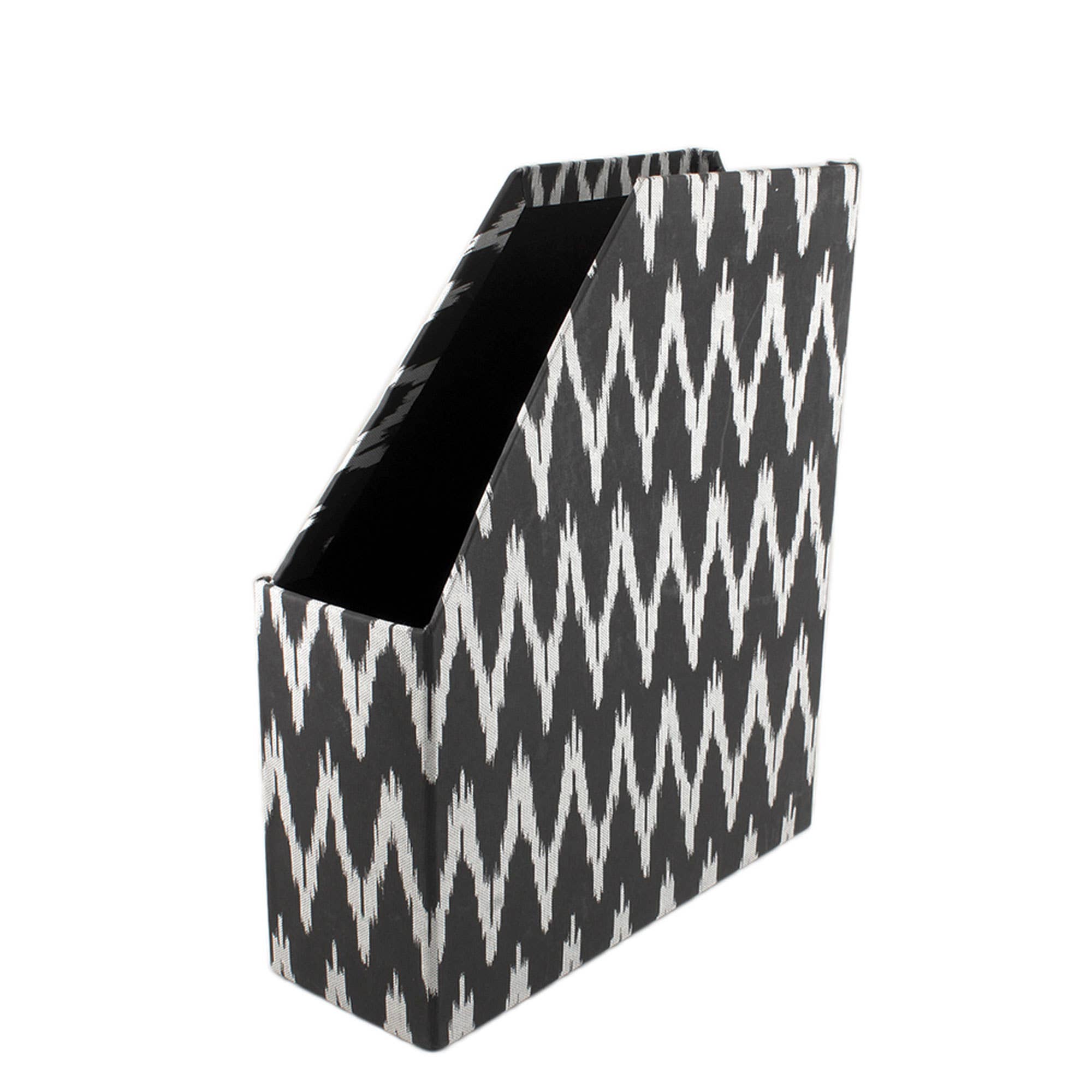 Magazine Holder / Black & White - Recycled Cotton Paper