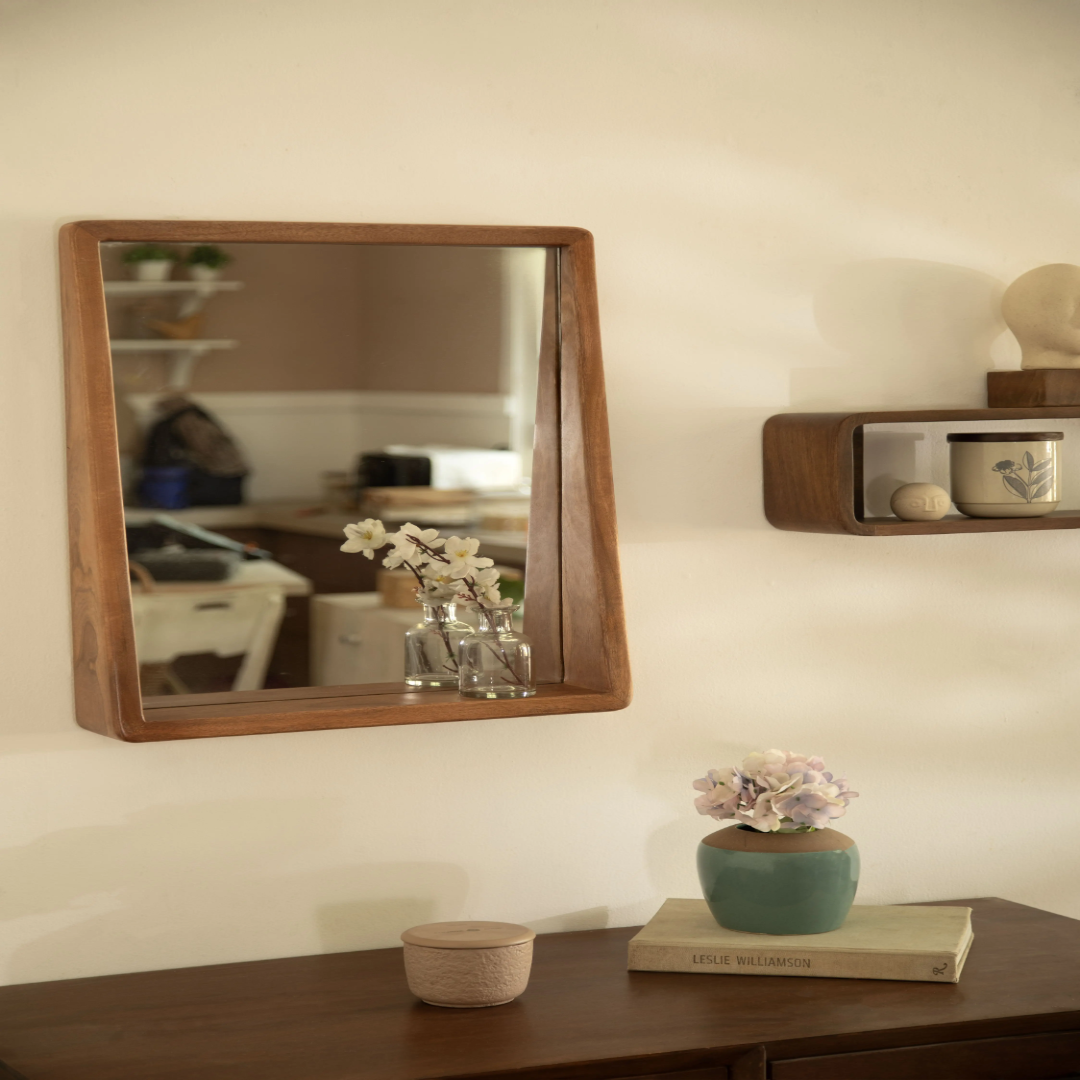 Modern Wooden Wall Mirror for Stylish Reflections