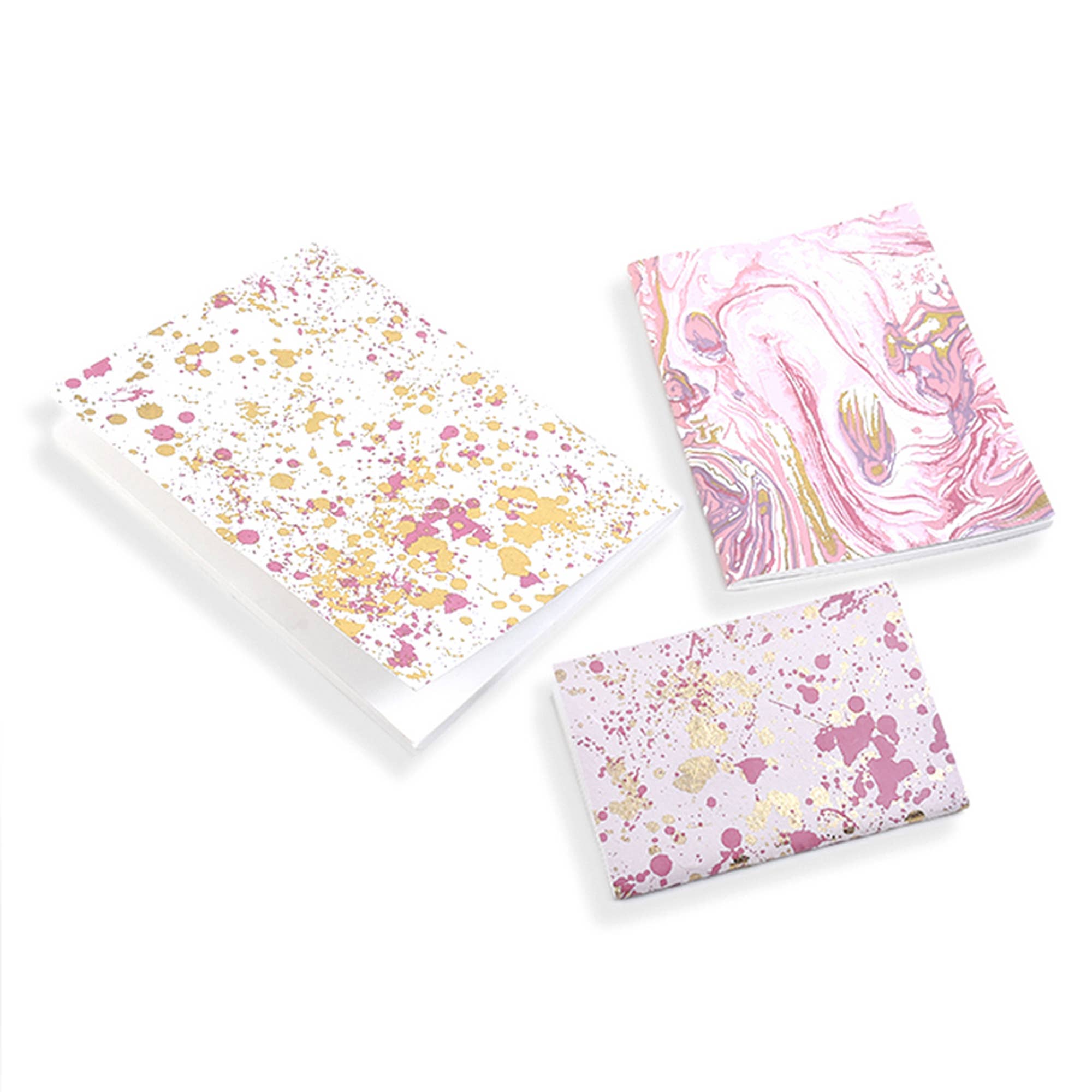 Notebook / Set Of 3 Pcs / Pink - Recycled Cotton Paper