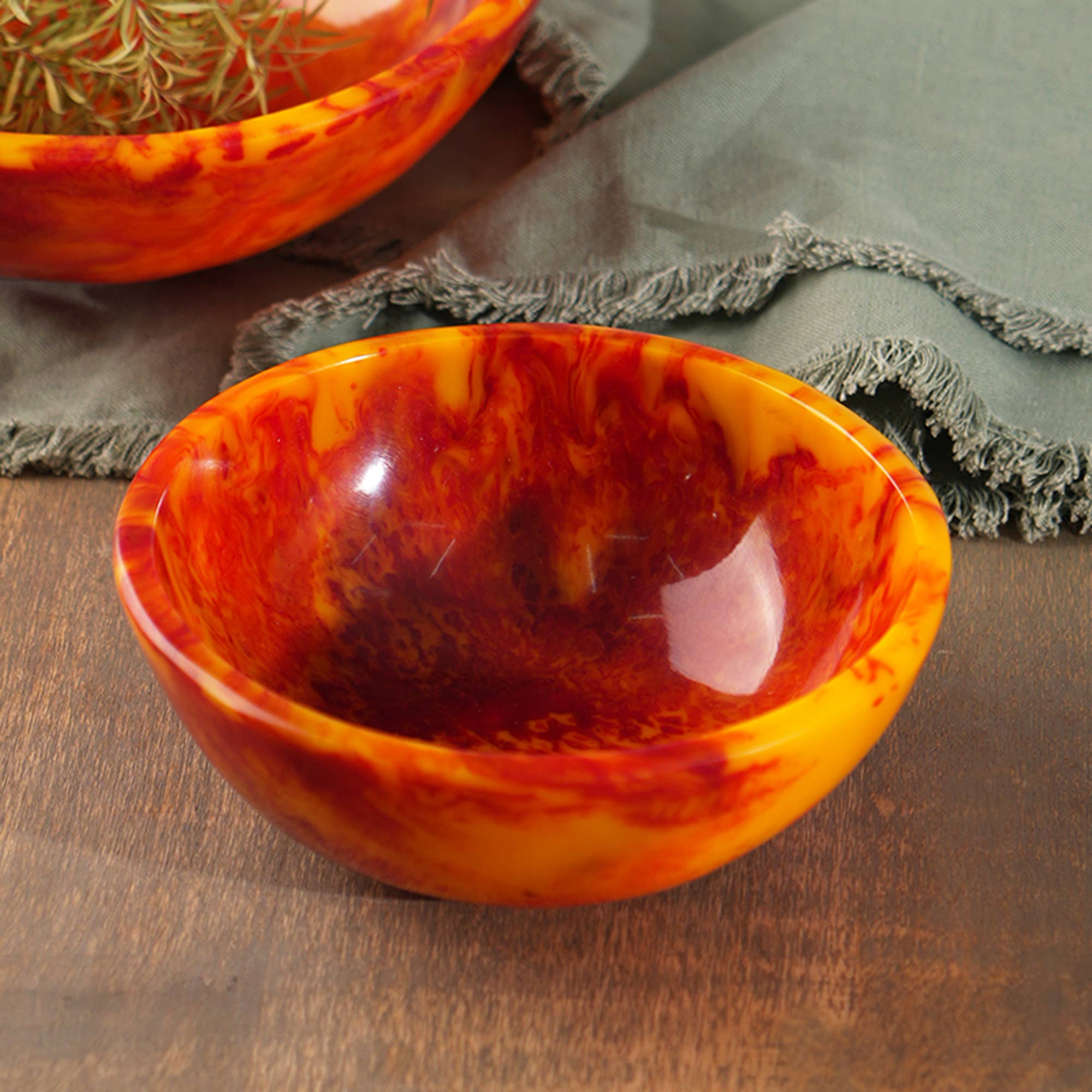 Resin Decorative Bowl - Orange