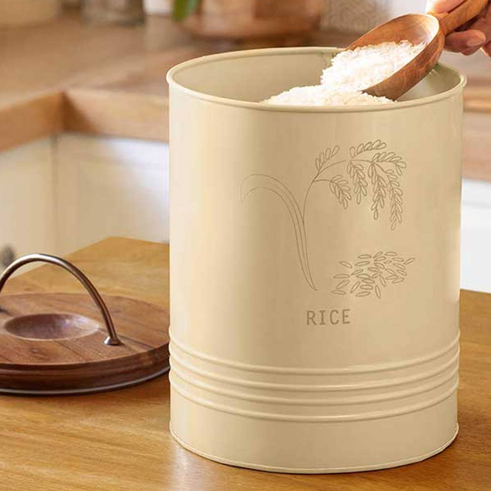 Rice Storage Barrel With Wooden Lid