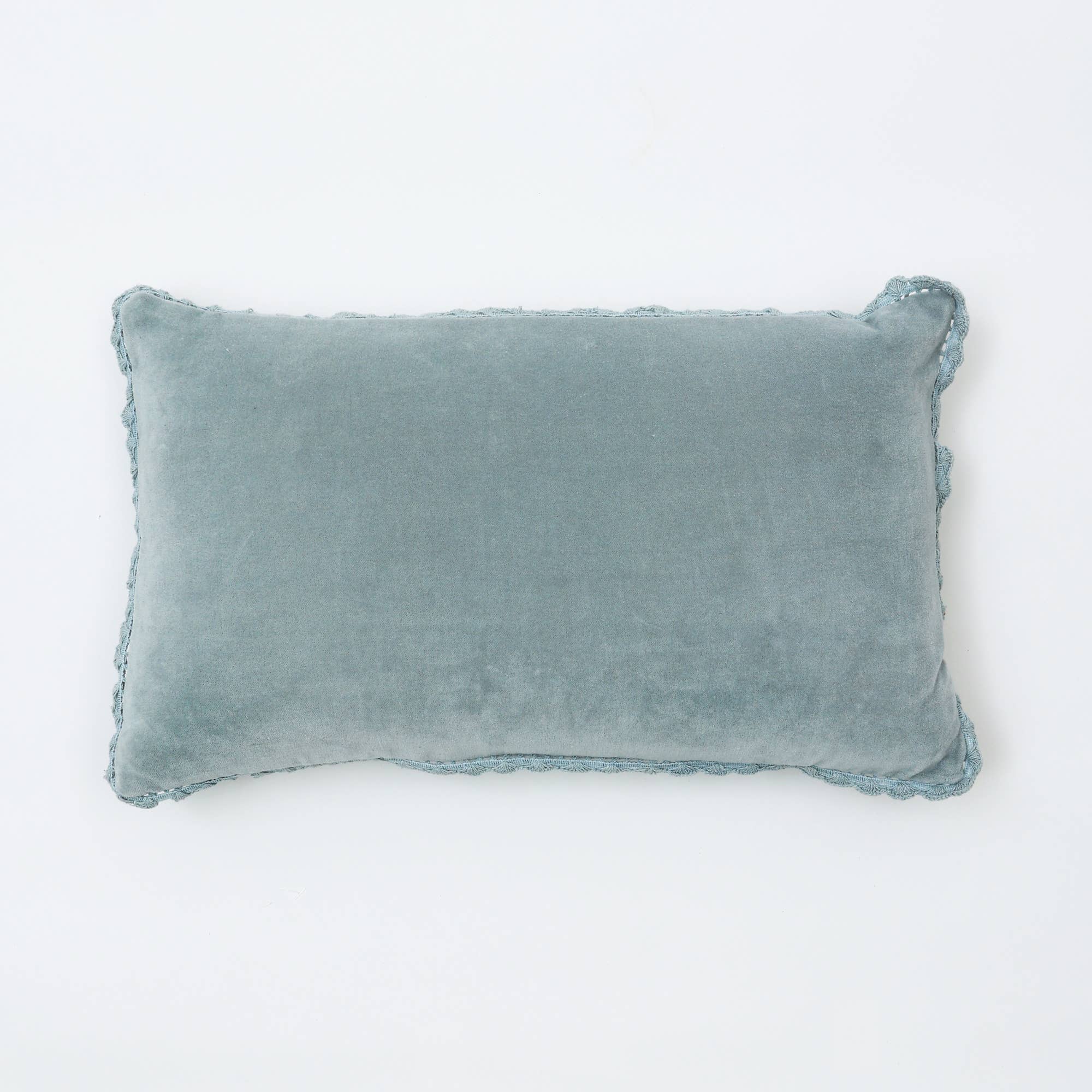 Set of 2 100% Cotton Velvet Hand Croched Cushion Cover With Frill