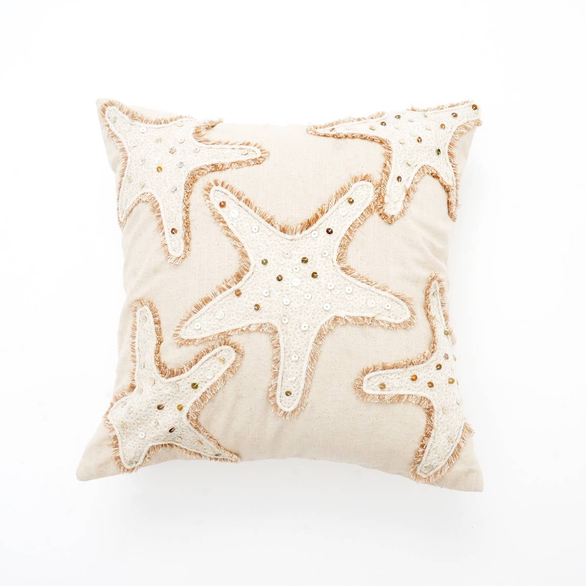 Set of 2 Starfish Embroidered Cushion 18""X18""