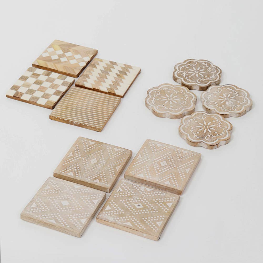 Set Of 4 Wooden Coaster