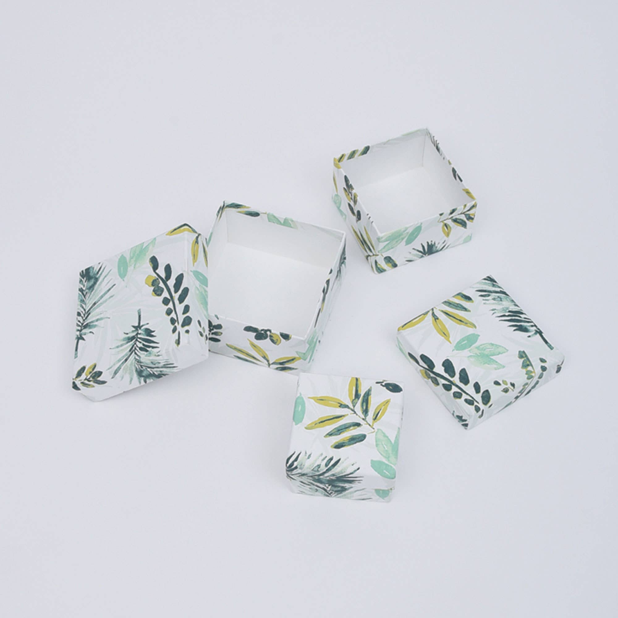 Square Box / Set Of 3 Pcs / Green