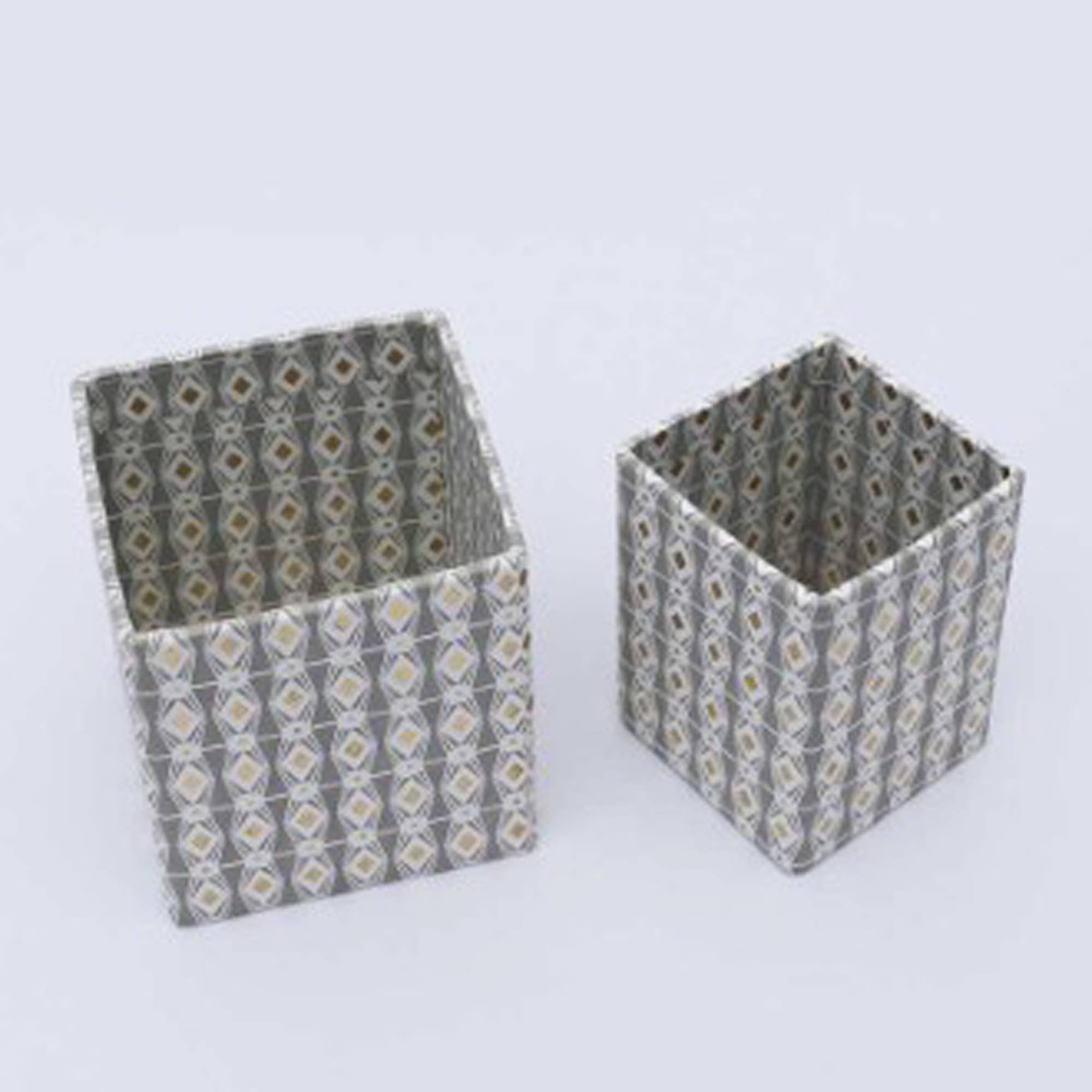 Square Pen Holder / Set Of 2 Pcs / Grey