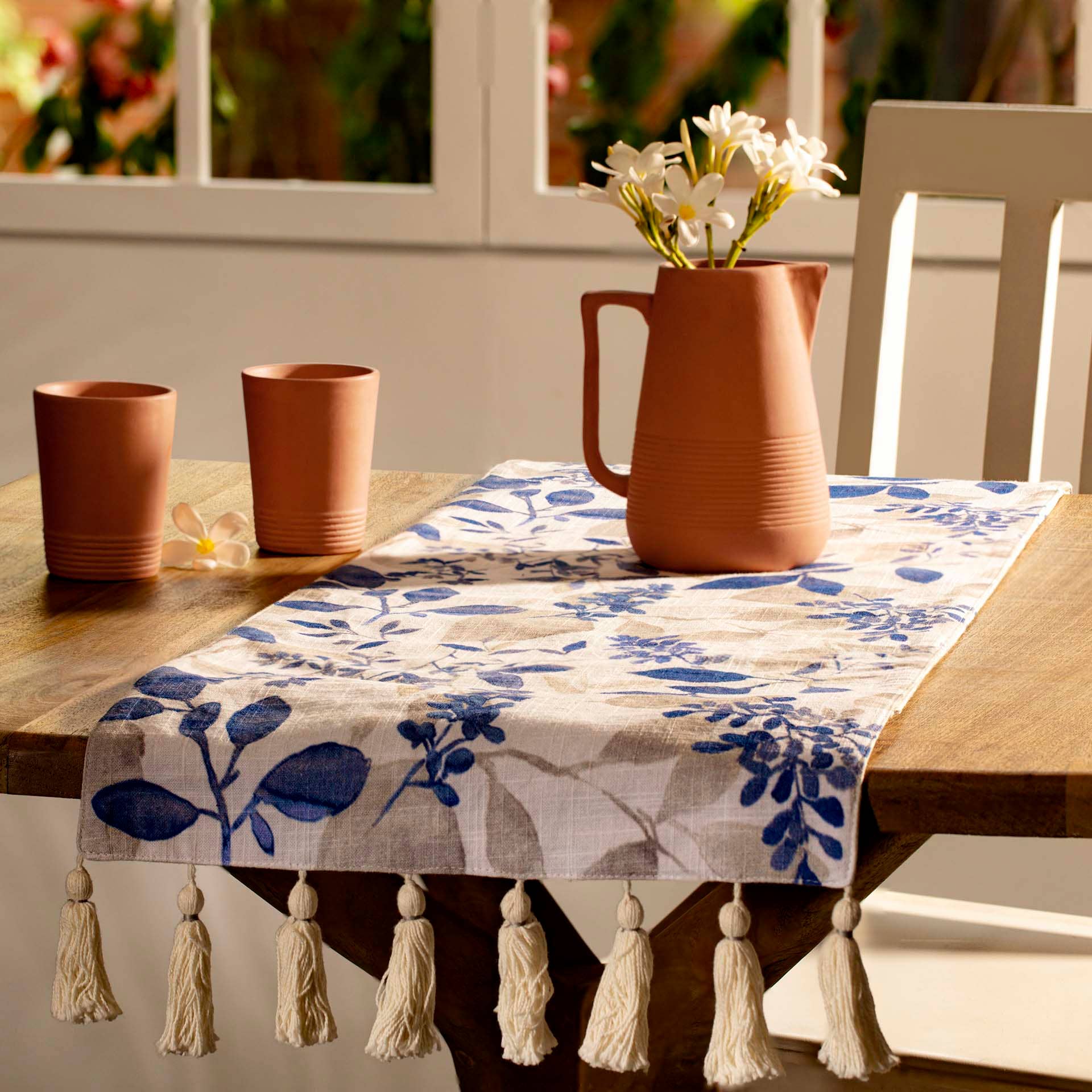 Tropical Paradise Linen Table Runner - (100% Cotton)