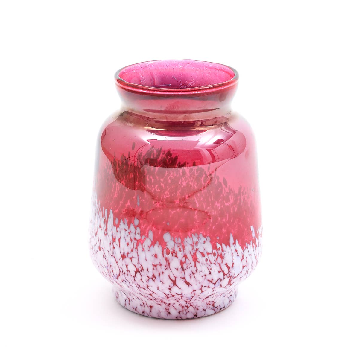 White Splutter Hurricane Small With Ruby Lustre Ombre