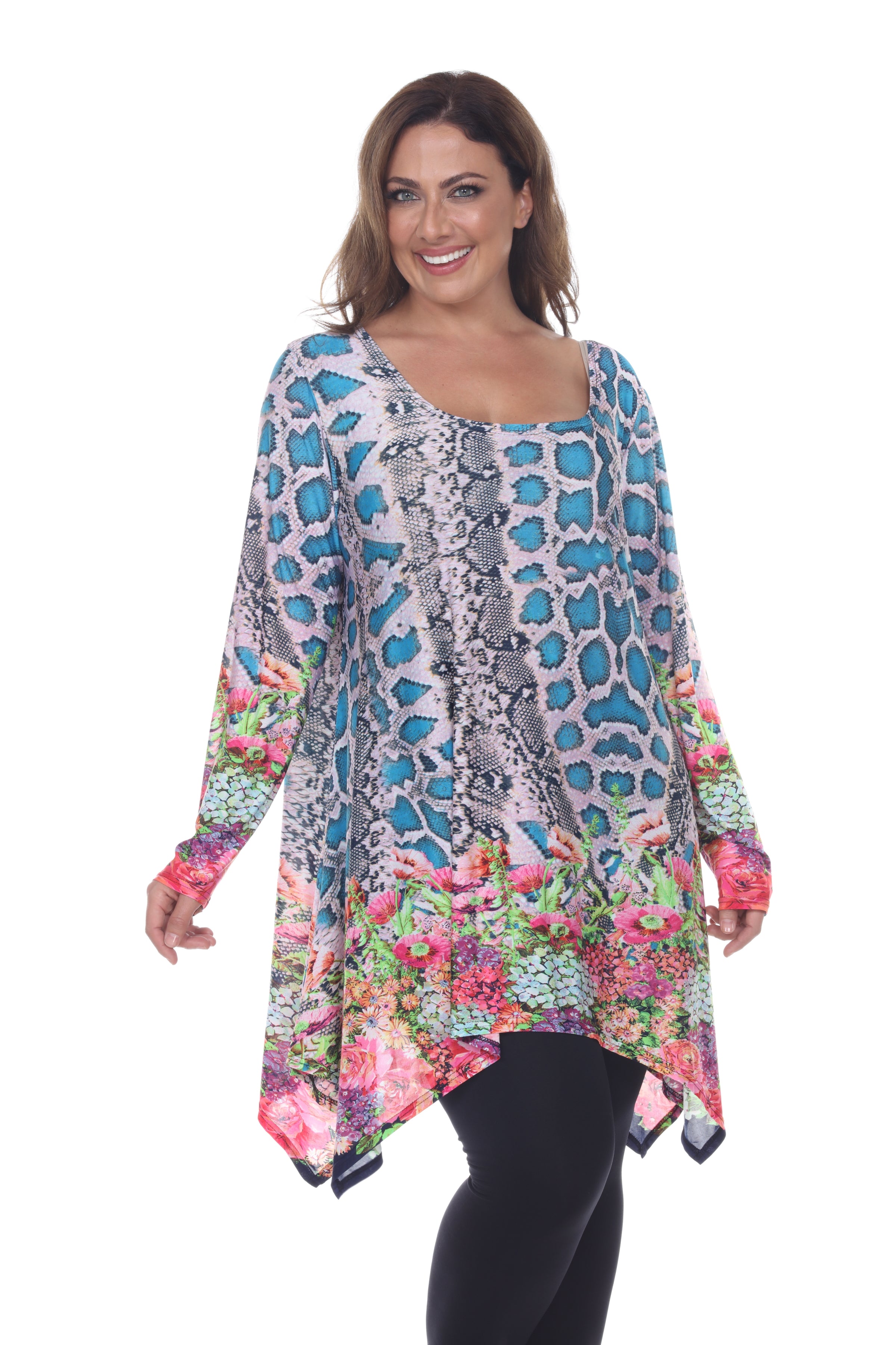 White Mark Women's Marlene Tunic Top - Plus (5 Colors Available)