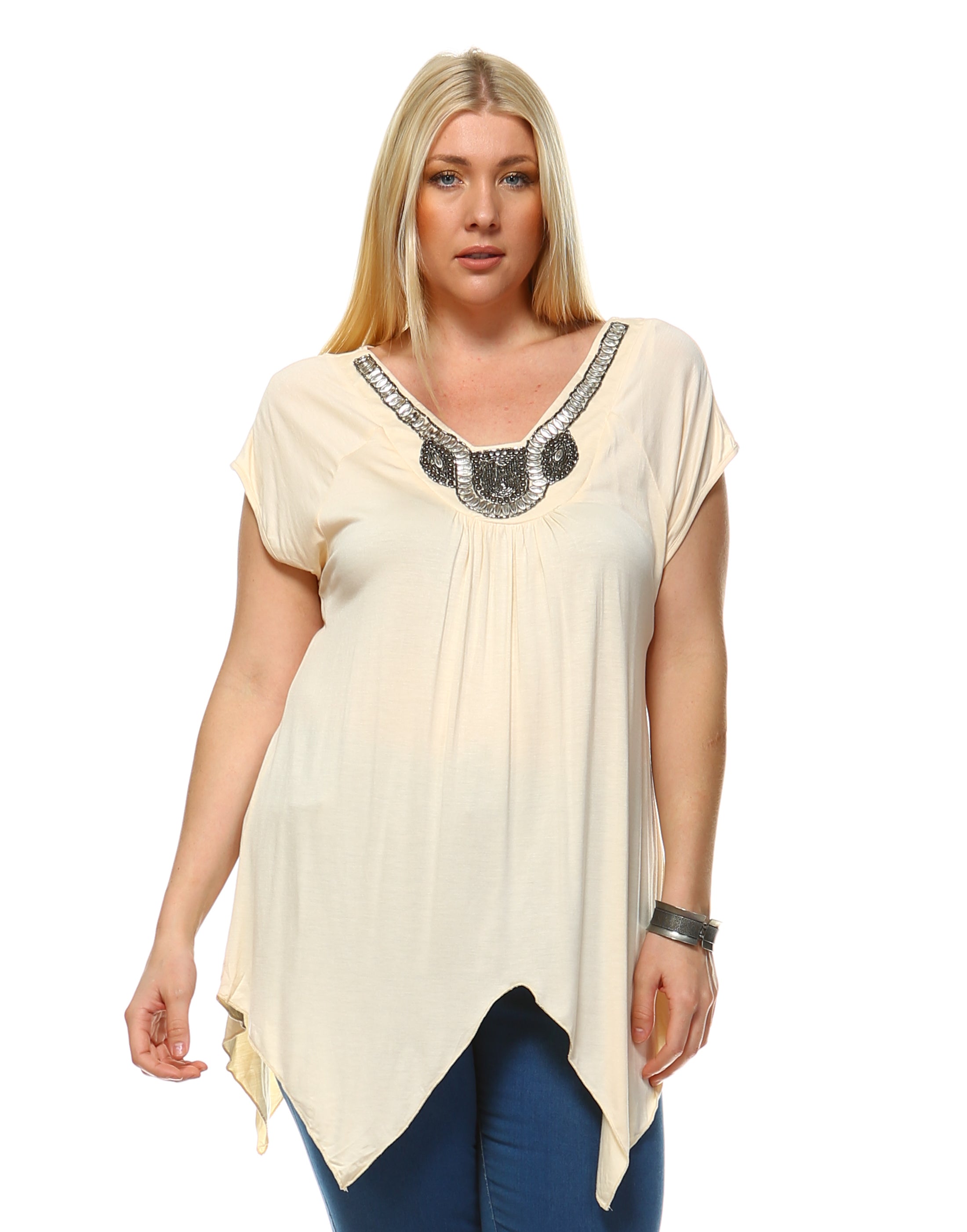 White Mark Women's Fenella Tunic Top - Plus