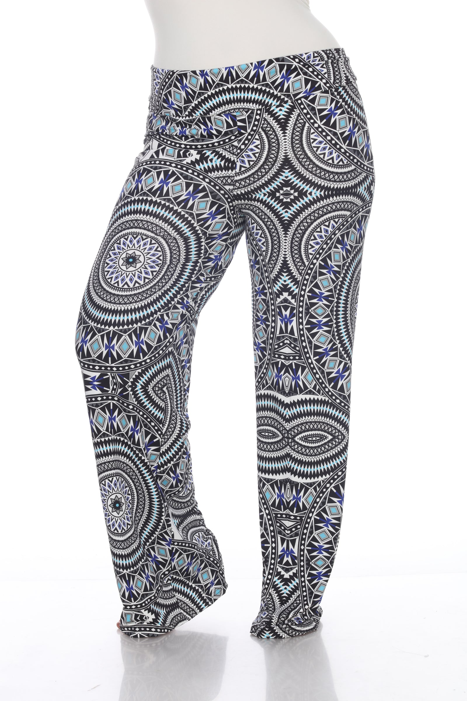 Geometric Print Plus Size Palazzo Pants - Plus