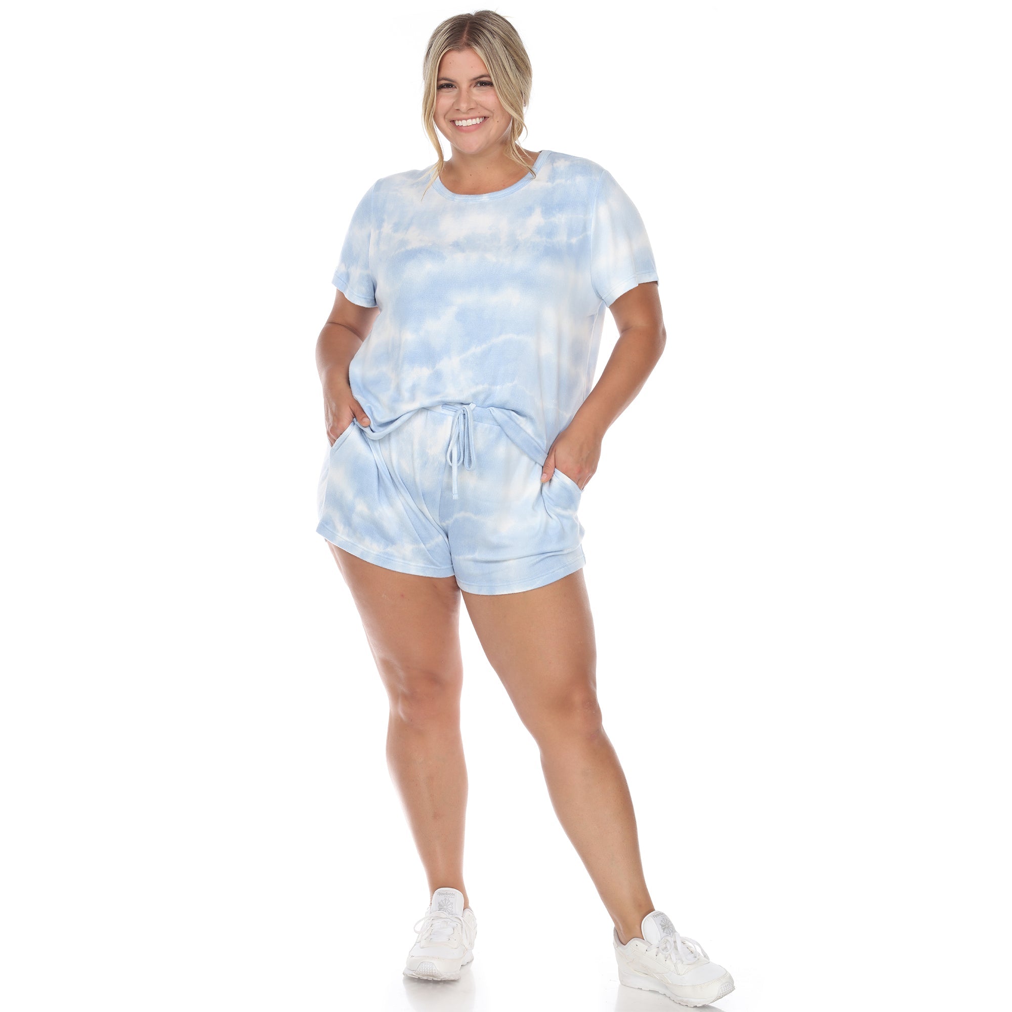 2 Piece Top & Shorts Lounge Set - Plus