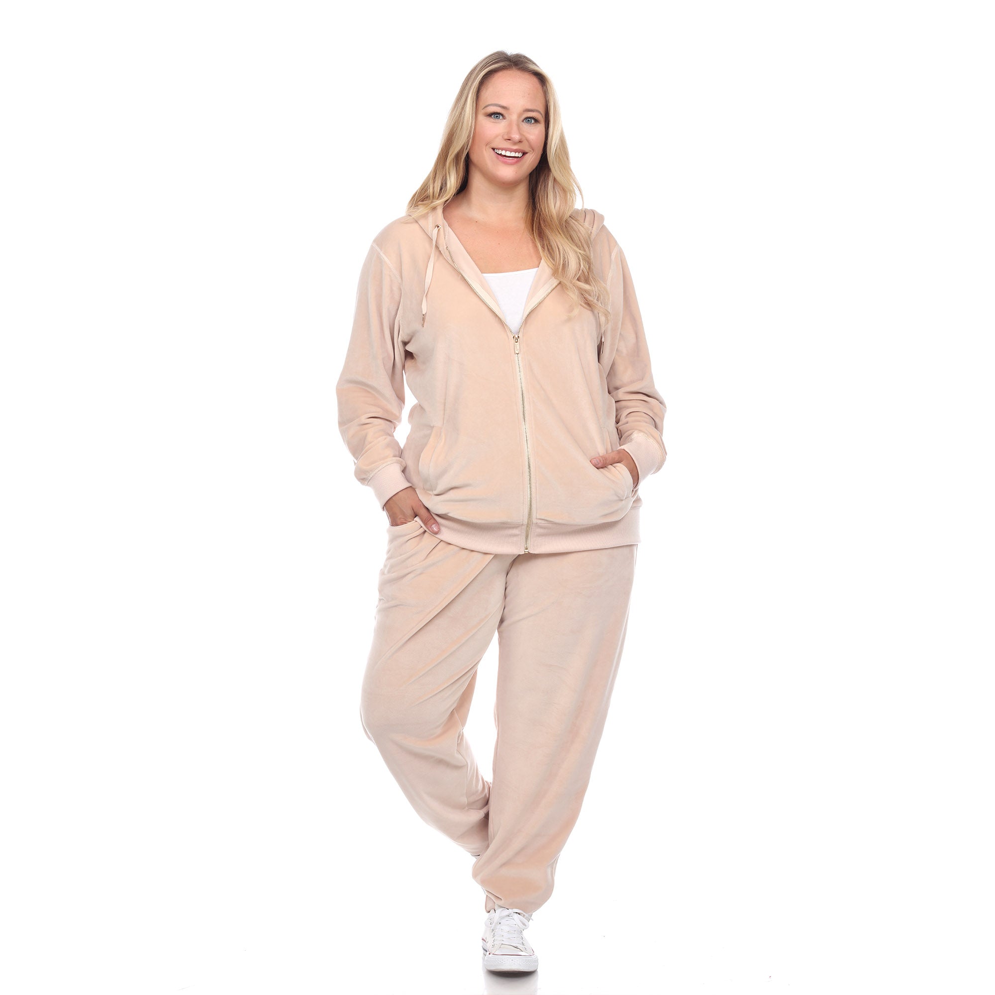 2 Piece Velour Tracksuit Set - Plus