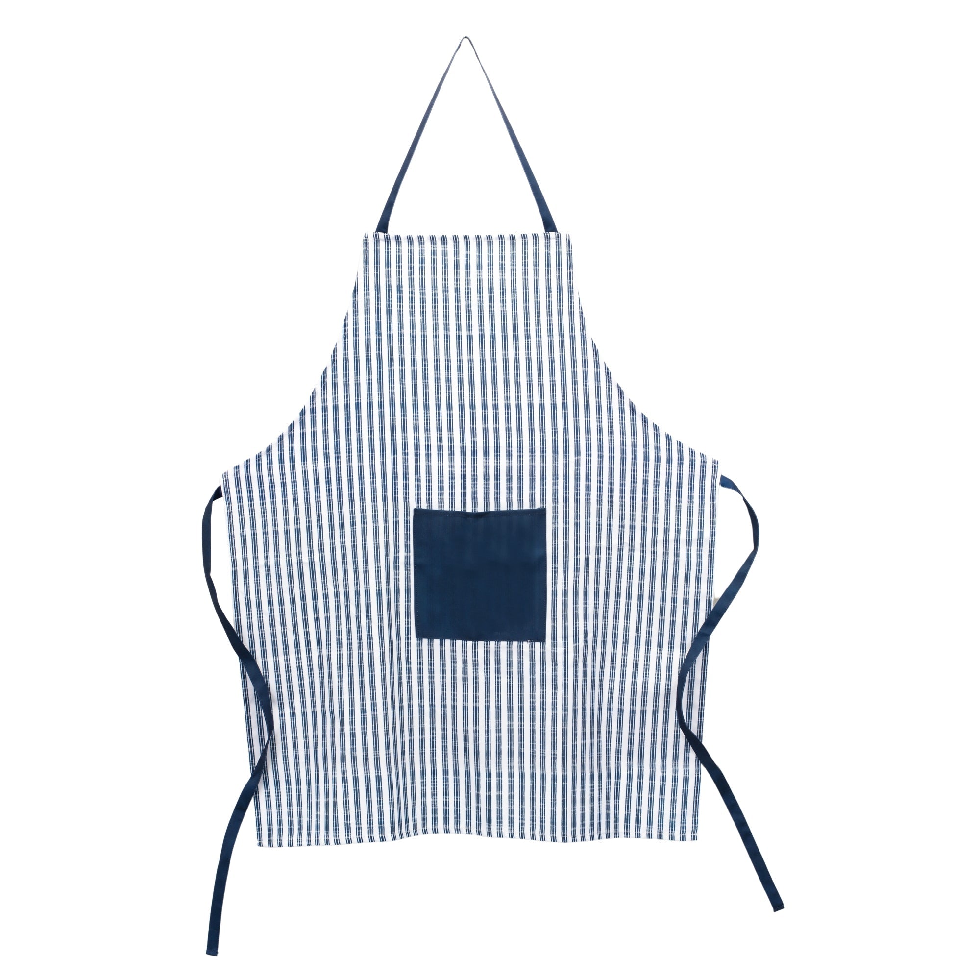 Blue and White Striped Kitchen Apron 50""H