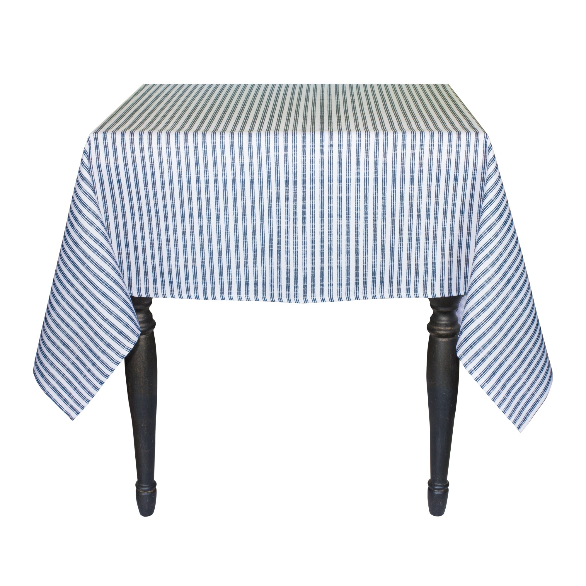 Blue and White Striped Dining Table Cloth 72""L