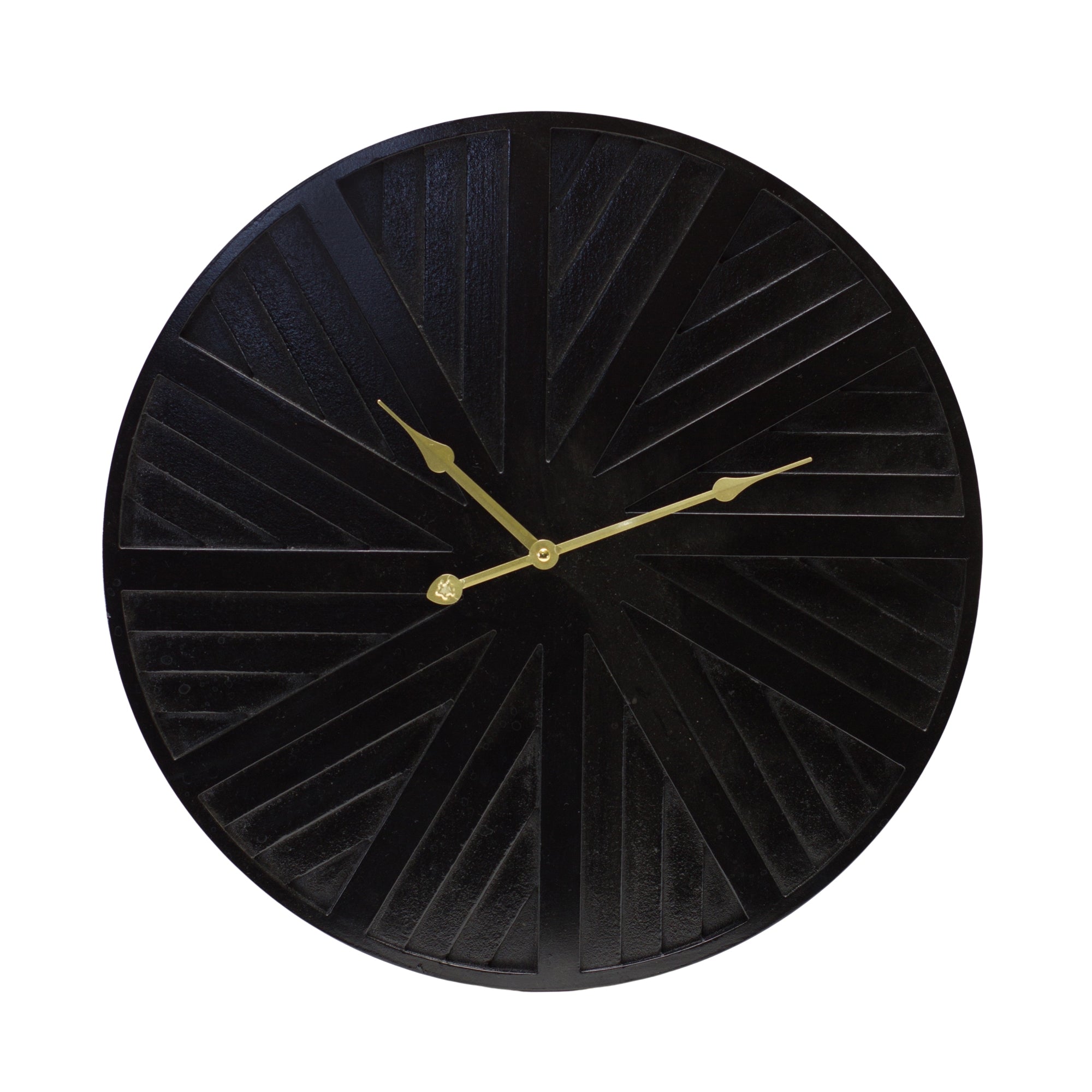 Modern Wood Wall Clock with Gold Hands 19.5""D