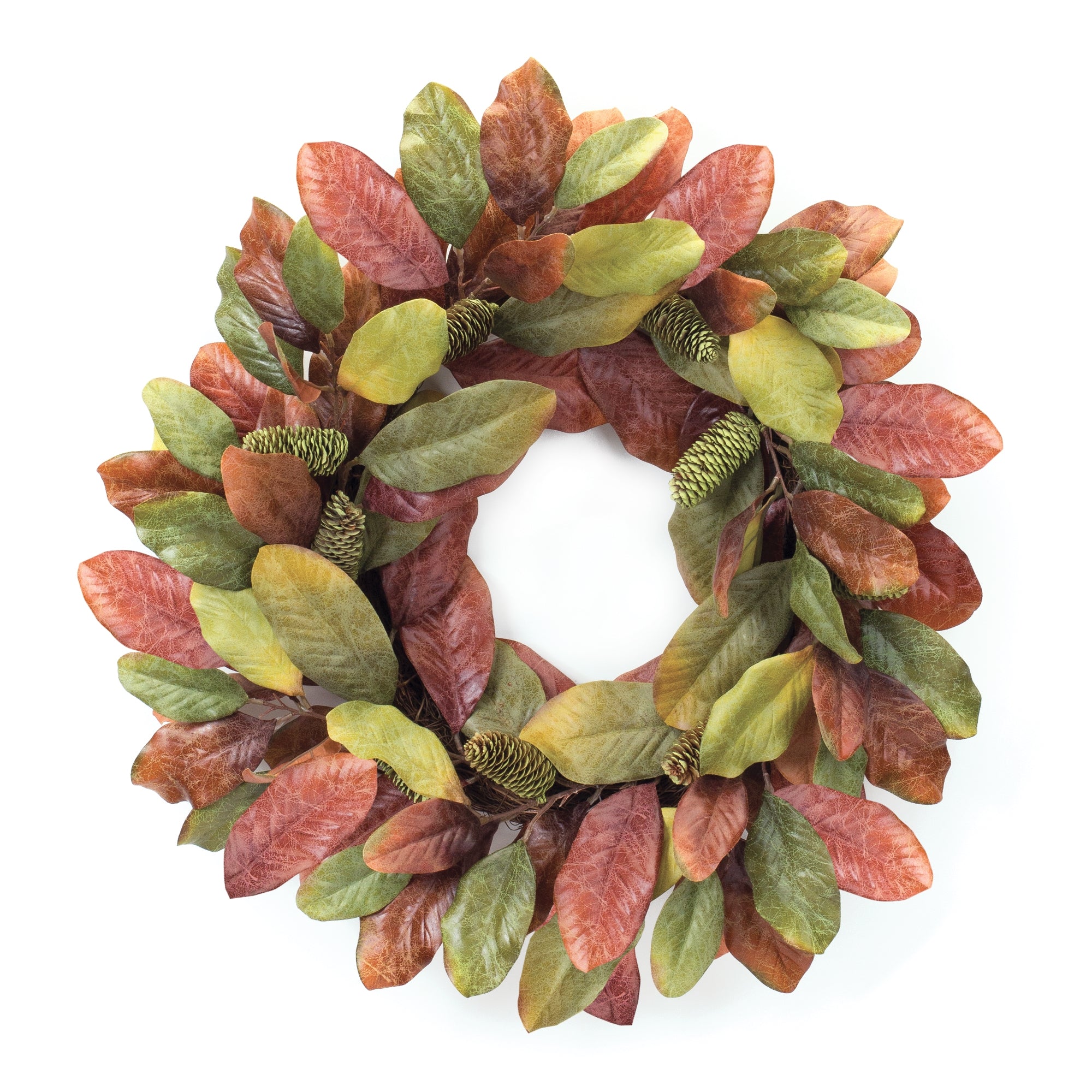 Fall Magnolia Leaf Wreath 26""D