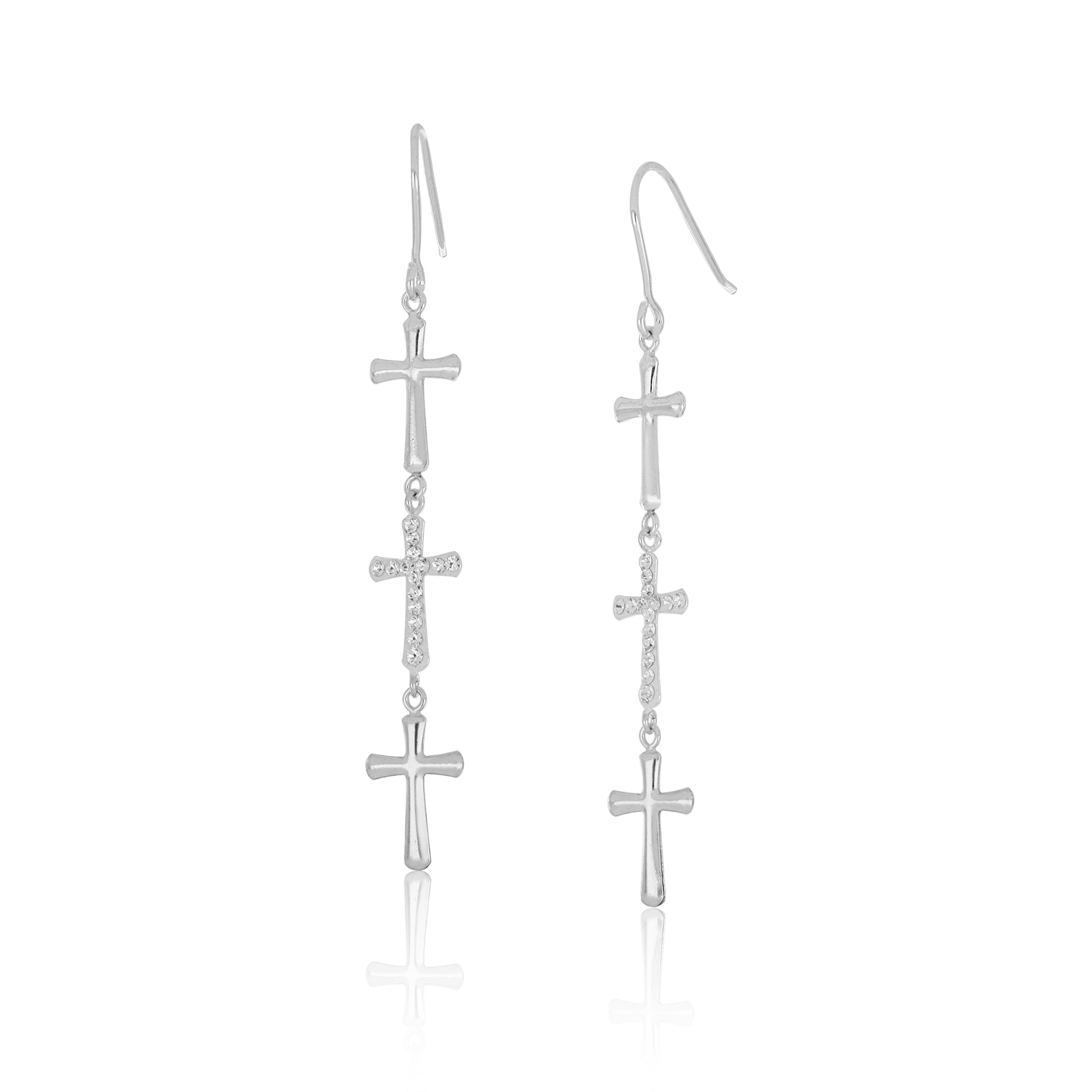 Answered Prayer Triple Cross Earrings