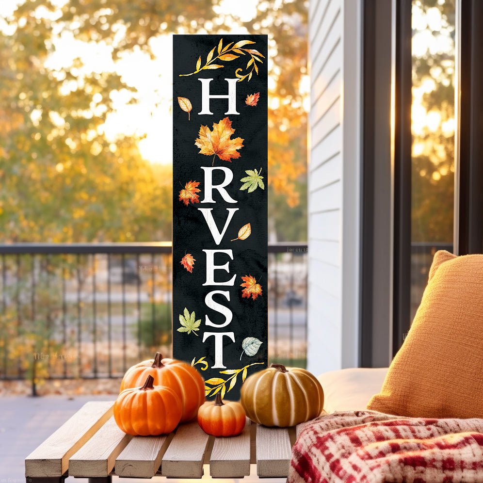 36in ""Harvest"" Fall Porch Sign - Front Door Decor for Autumn Celebrations