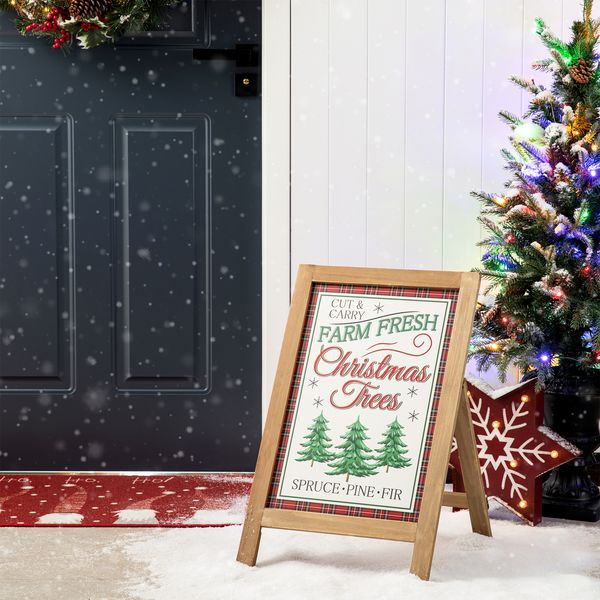 24H Christmas A-Frame Free Standing Porch Welcome Sign