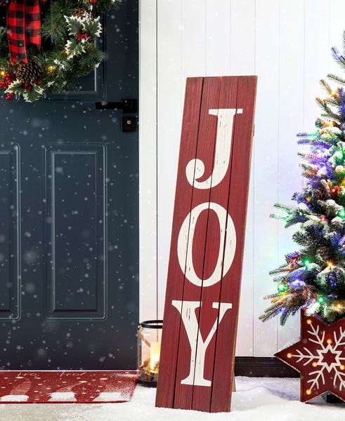 Christmas 42''H Wooden ""JOY"" Porch Sign Decor