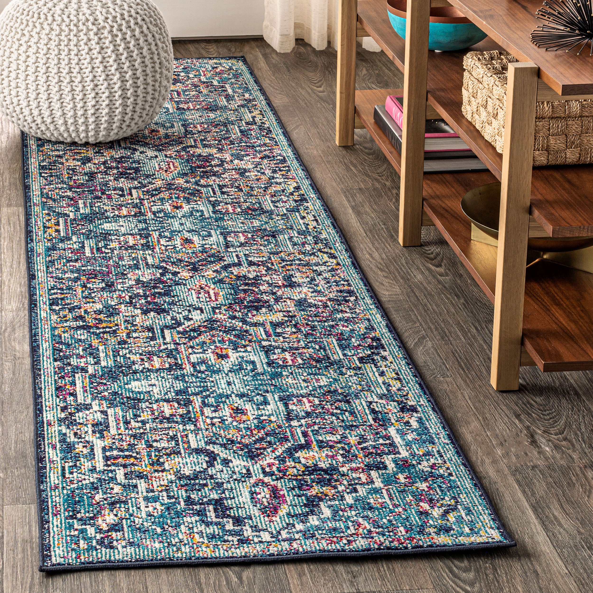 Zafra Vintage Medallion Peacock Runner Rug