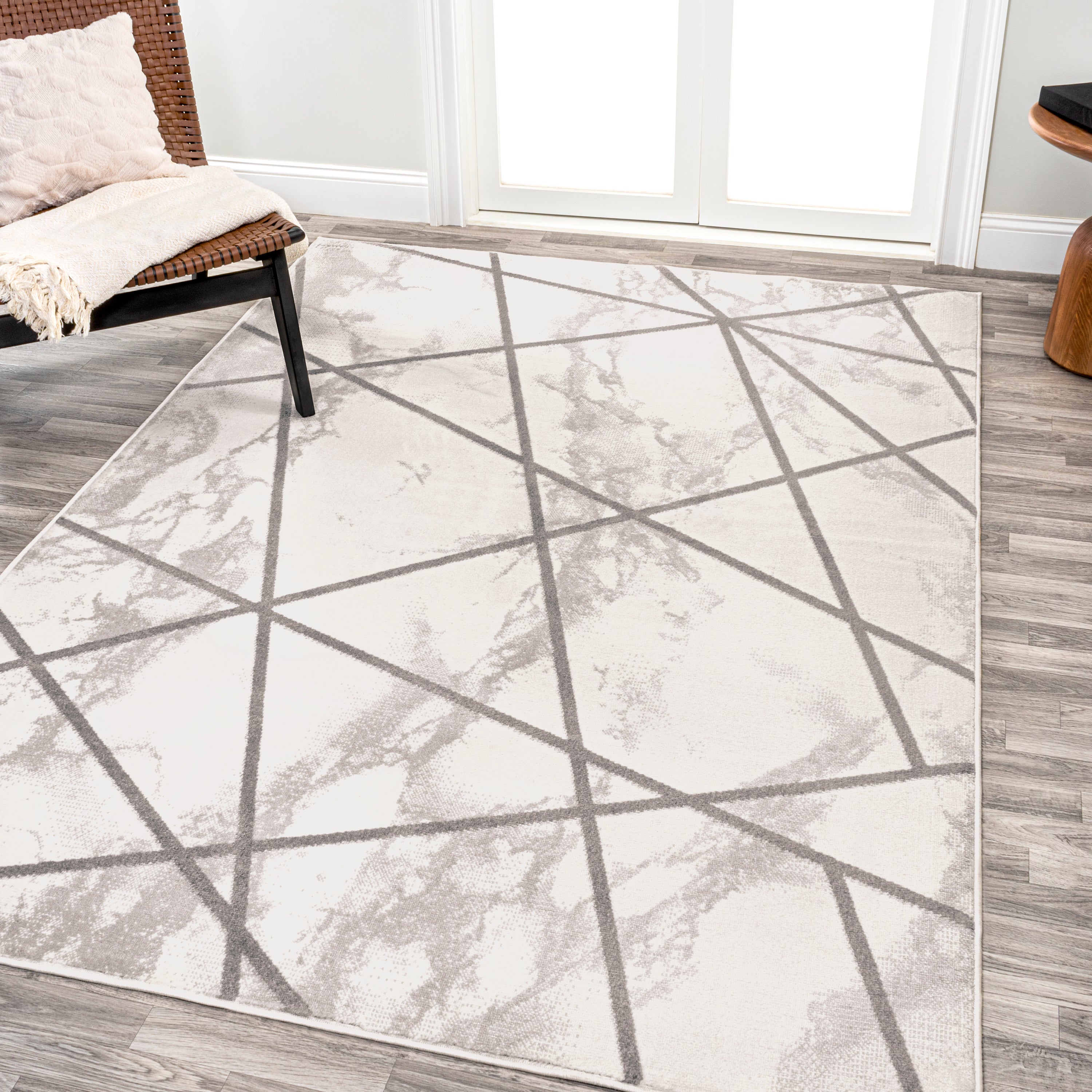 Patras Modern Geometric Marbled Area Rug