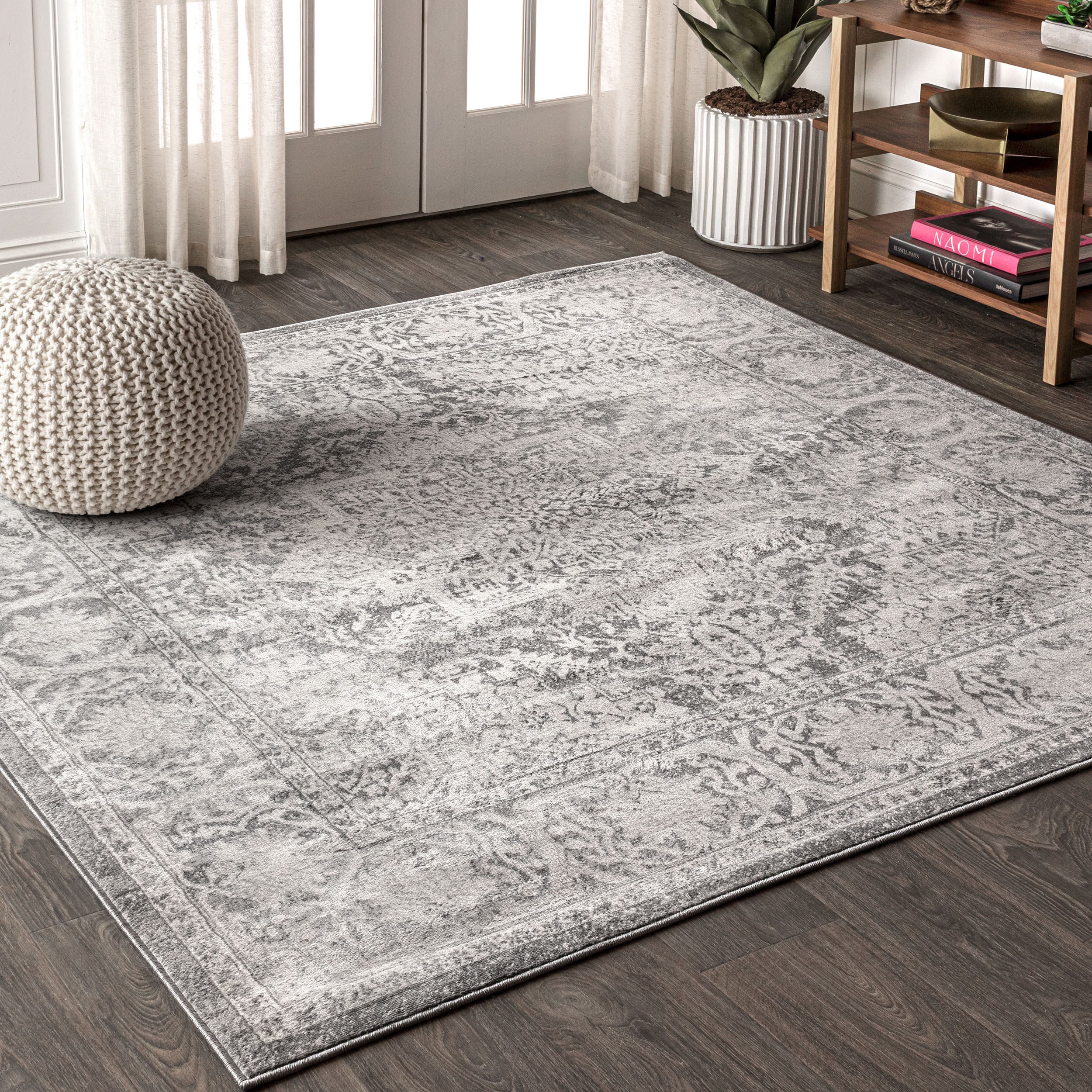 Modern Persian Vintage Medallion Square Area Rug