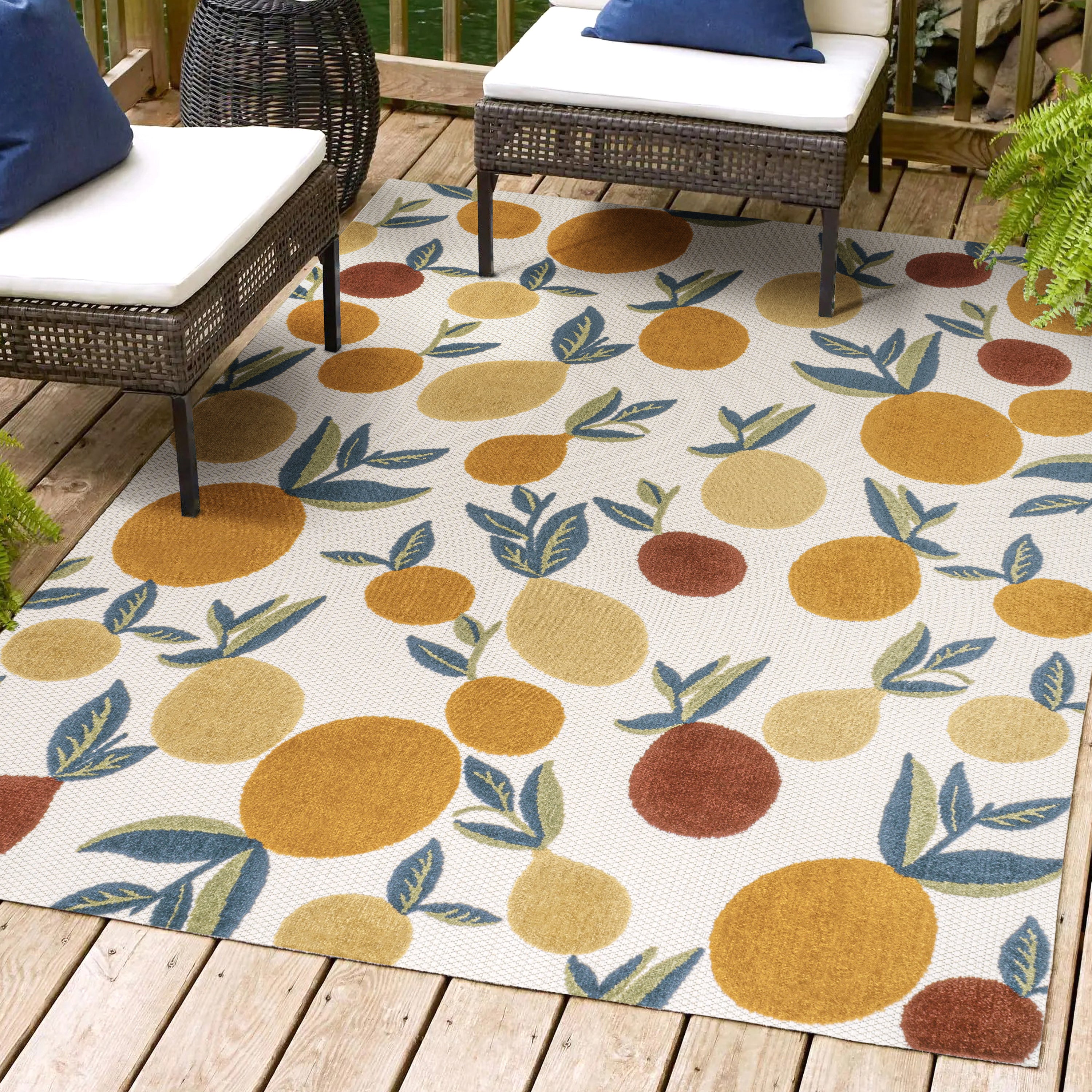 Limone Bold Lemon High-Low Indoor/Outdoor Area Rug