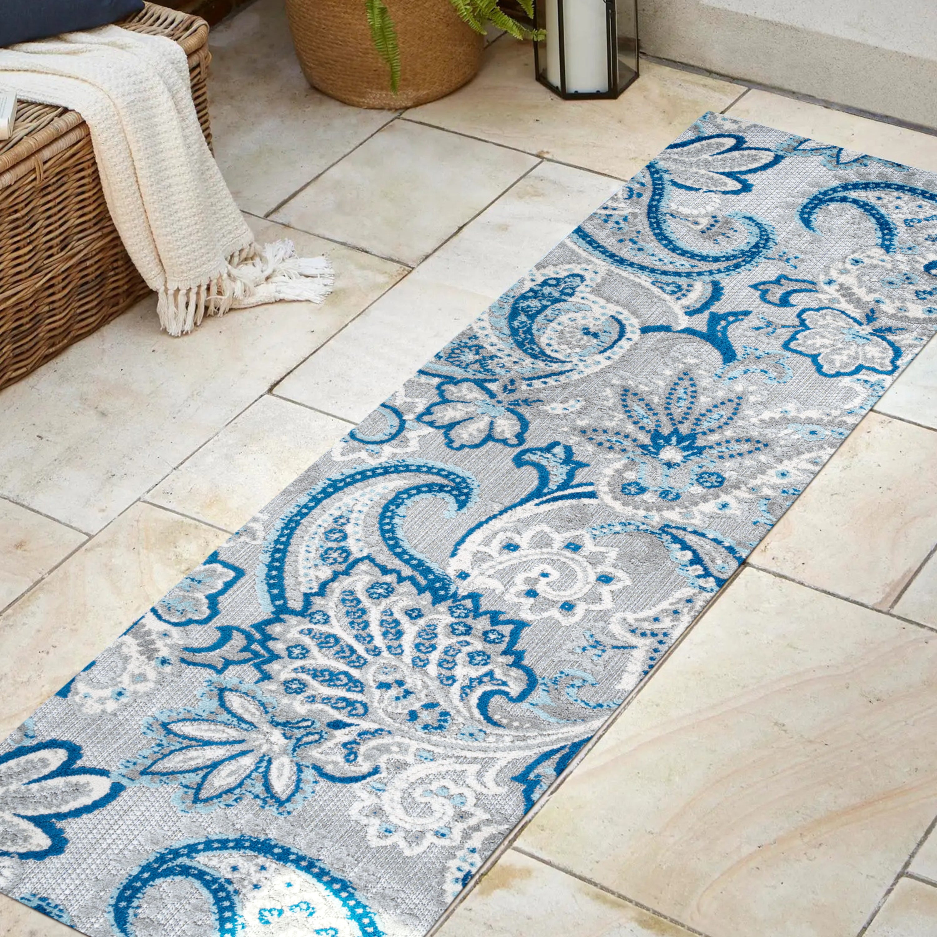 Gordes Paisley High-Low Indoor/Outdoor Runner Rug