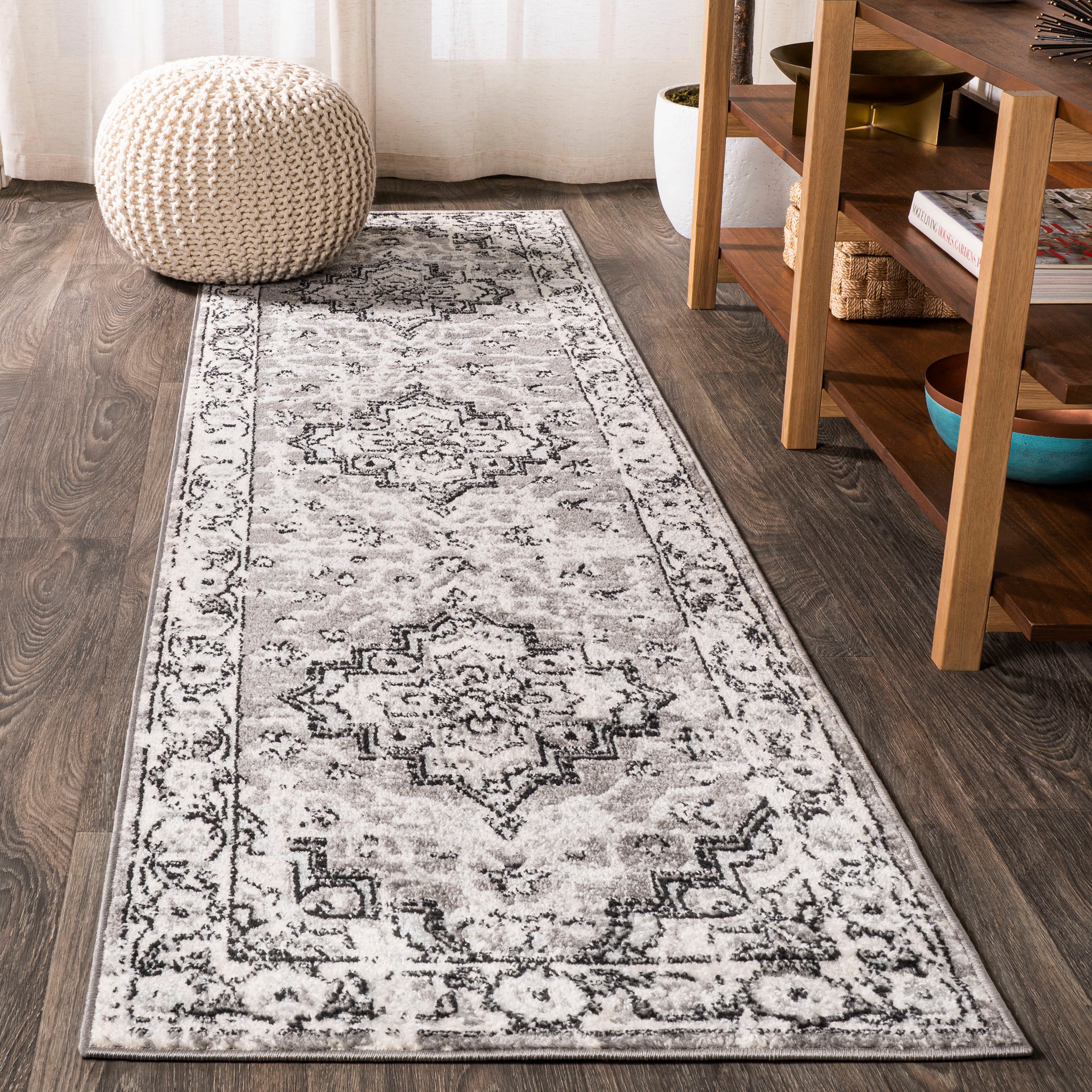 Denia Ornate Geometric Medallion Runner Rug