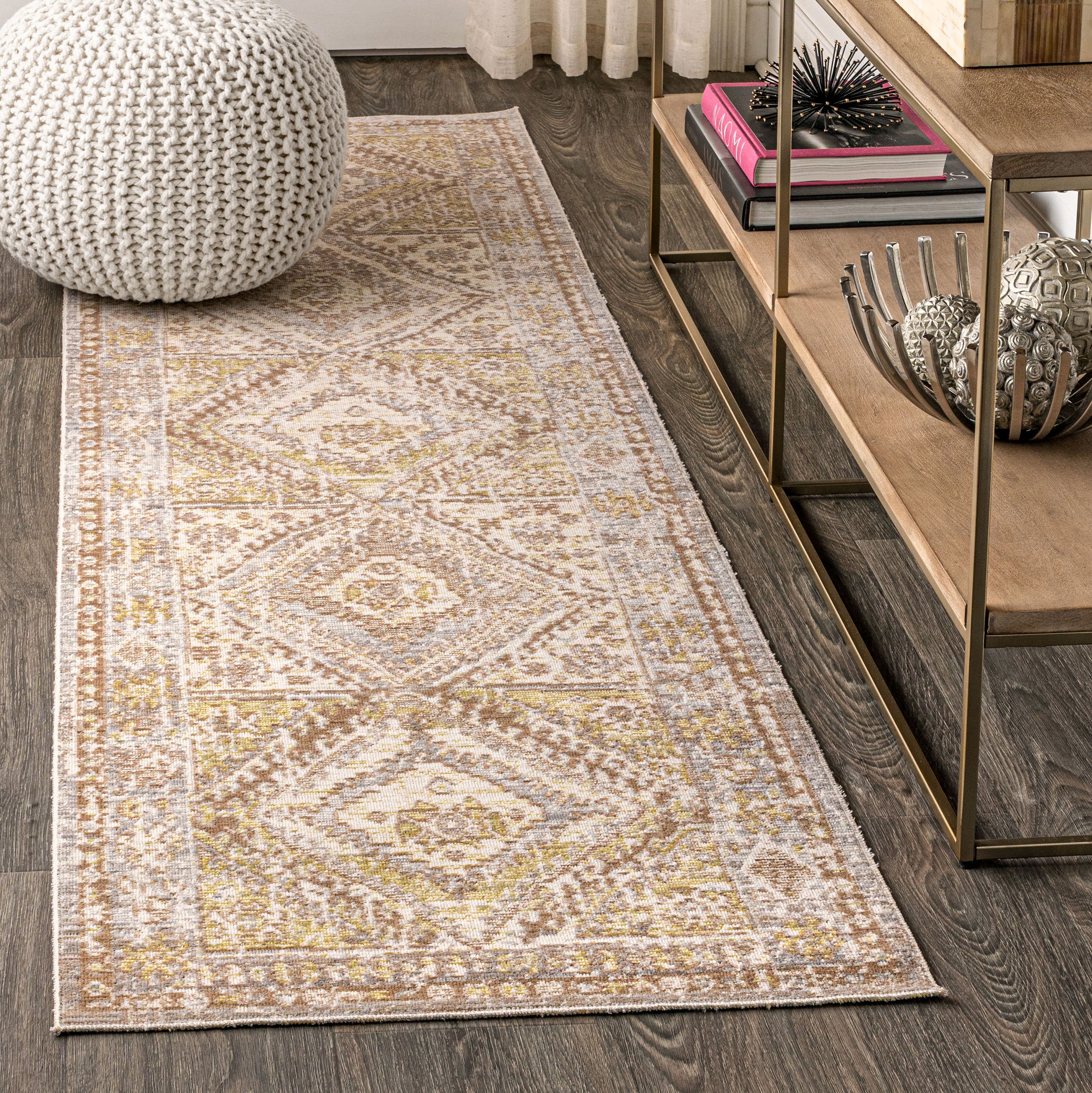 Darija Ornate Geometric Medallion Runner Rug