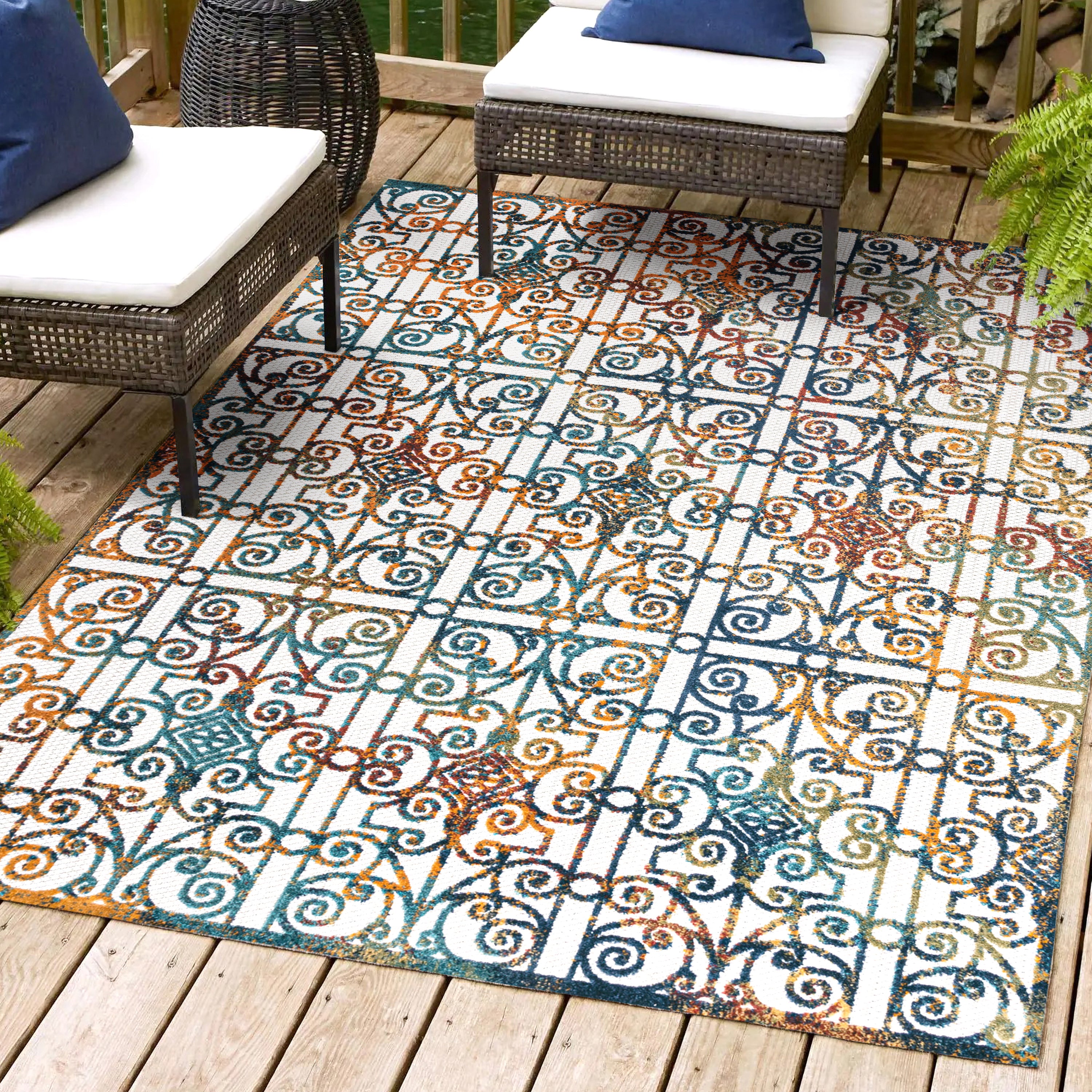 Cetara Ornate Trellis Indoor/Outdoor Area Rug