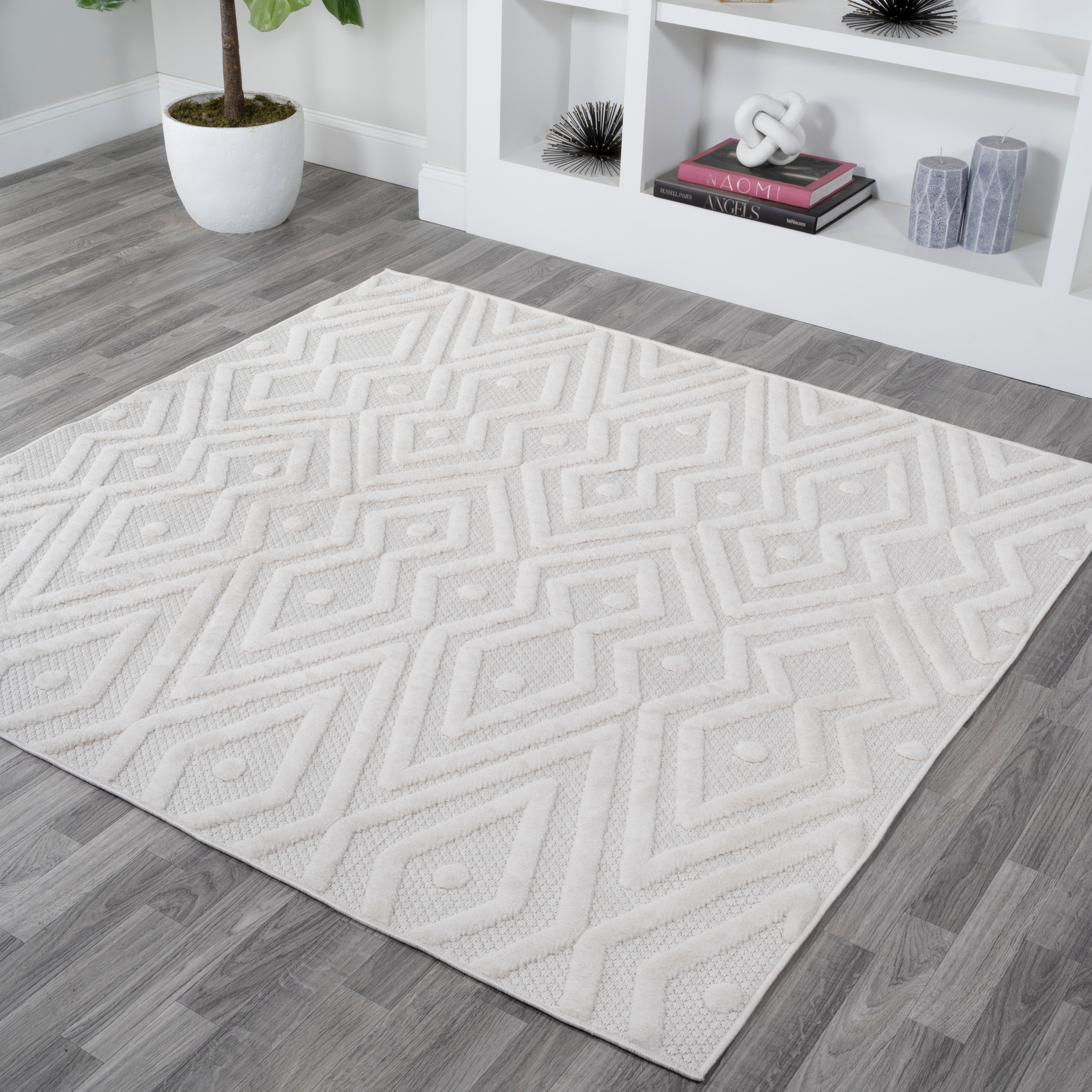 Balansat Moroccan Diamond Square Indoor/Outdoor Area Rug