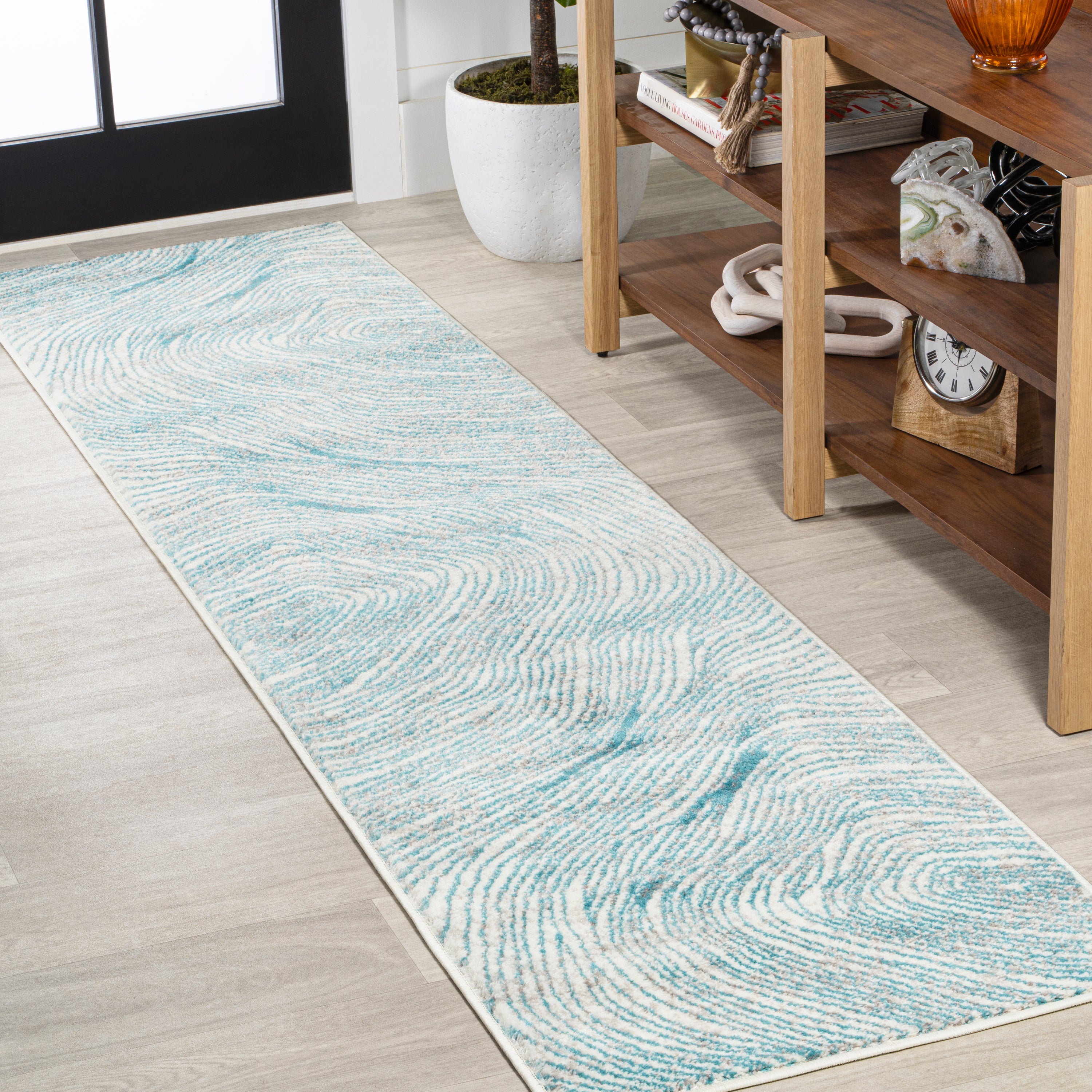 Arlo Woodgrain Geometric Runner Rug