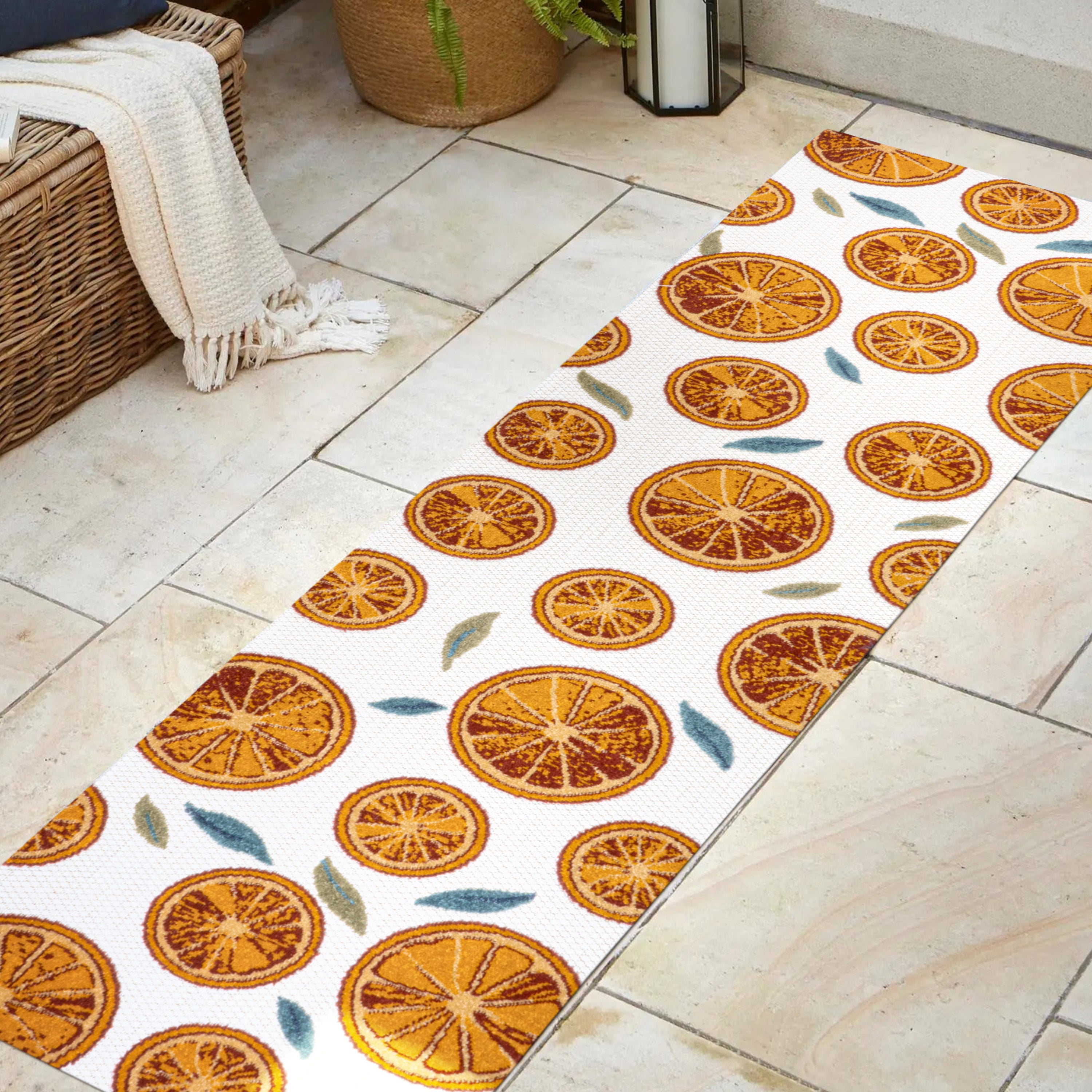 Aranciata Citrus Slice High-Low Indoor/Outdoor Runner Rug