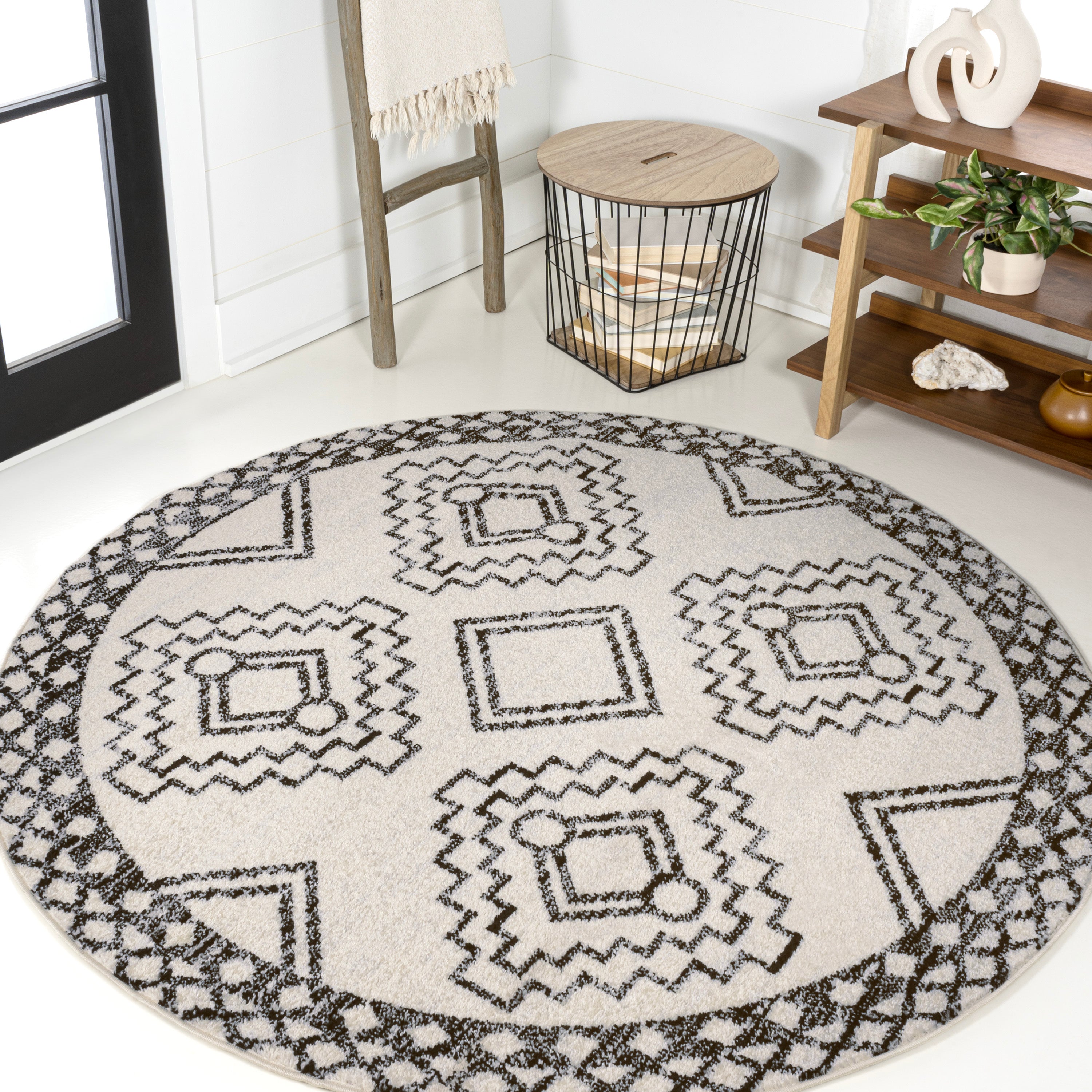 Amir Moroccan Beni Souk Round Area Rug