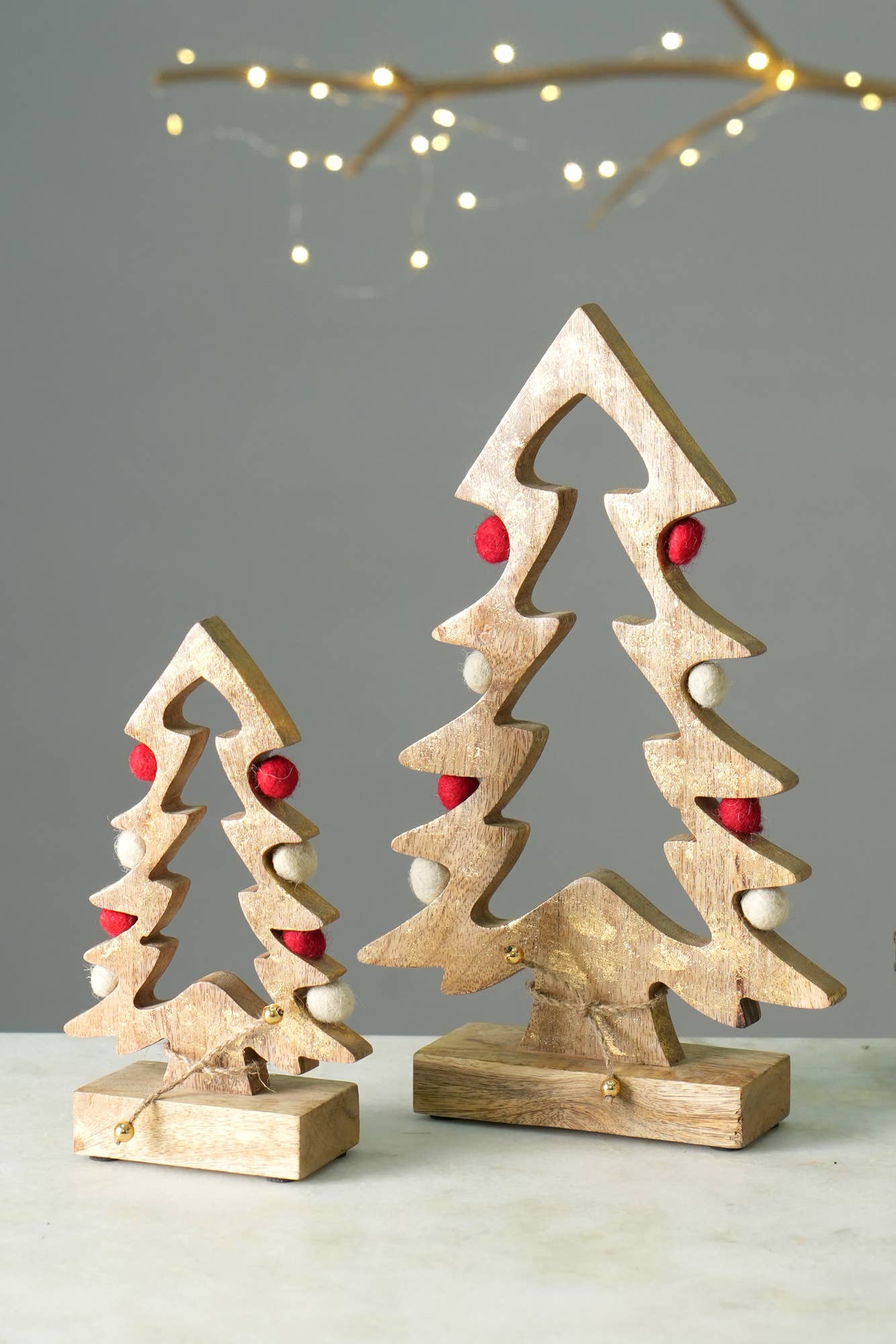 Wooden Table Top Christmas Fir Tree (Case of 6)