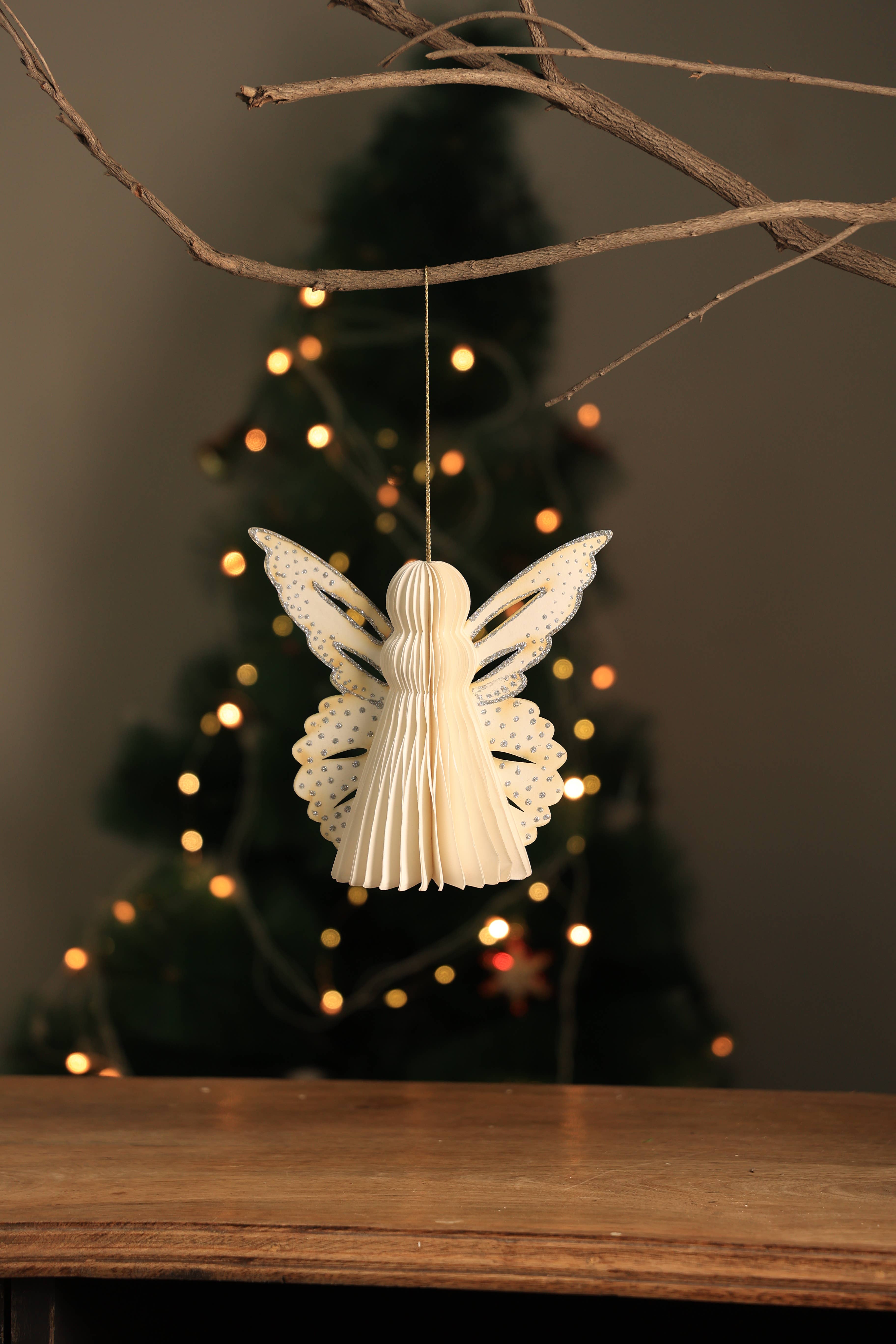 White Plain  Handmade Paper Angel 8"" (Height) (Case of 6)