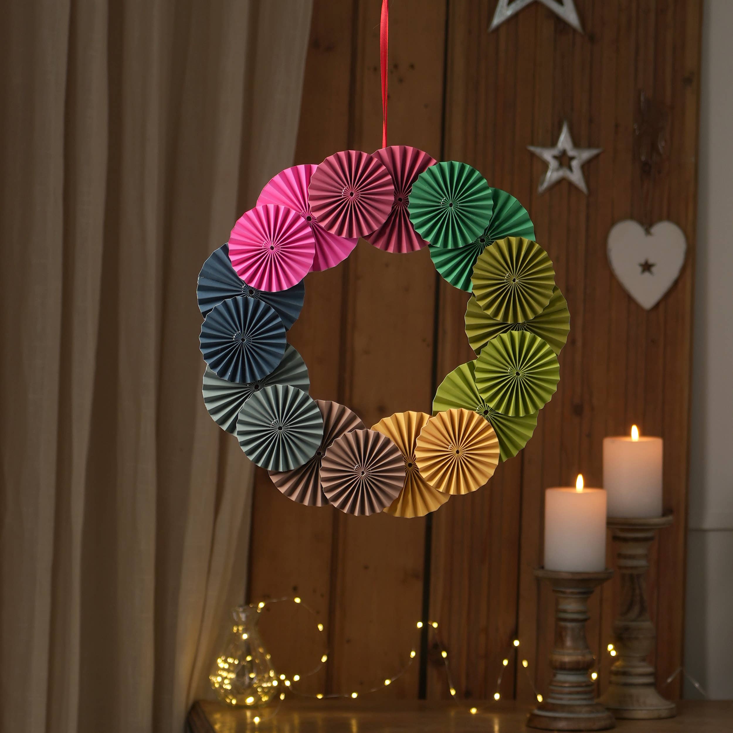 Paper Wreath for Christmas Decoration (Case of 2)