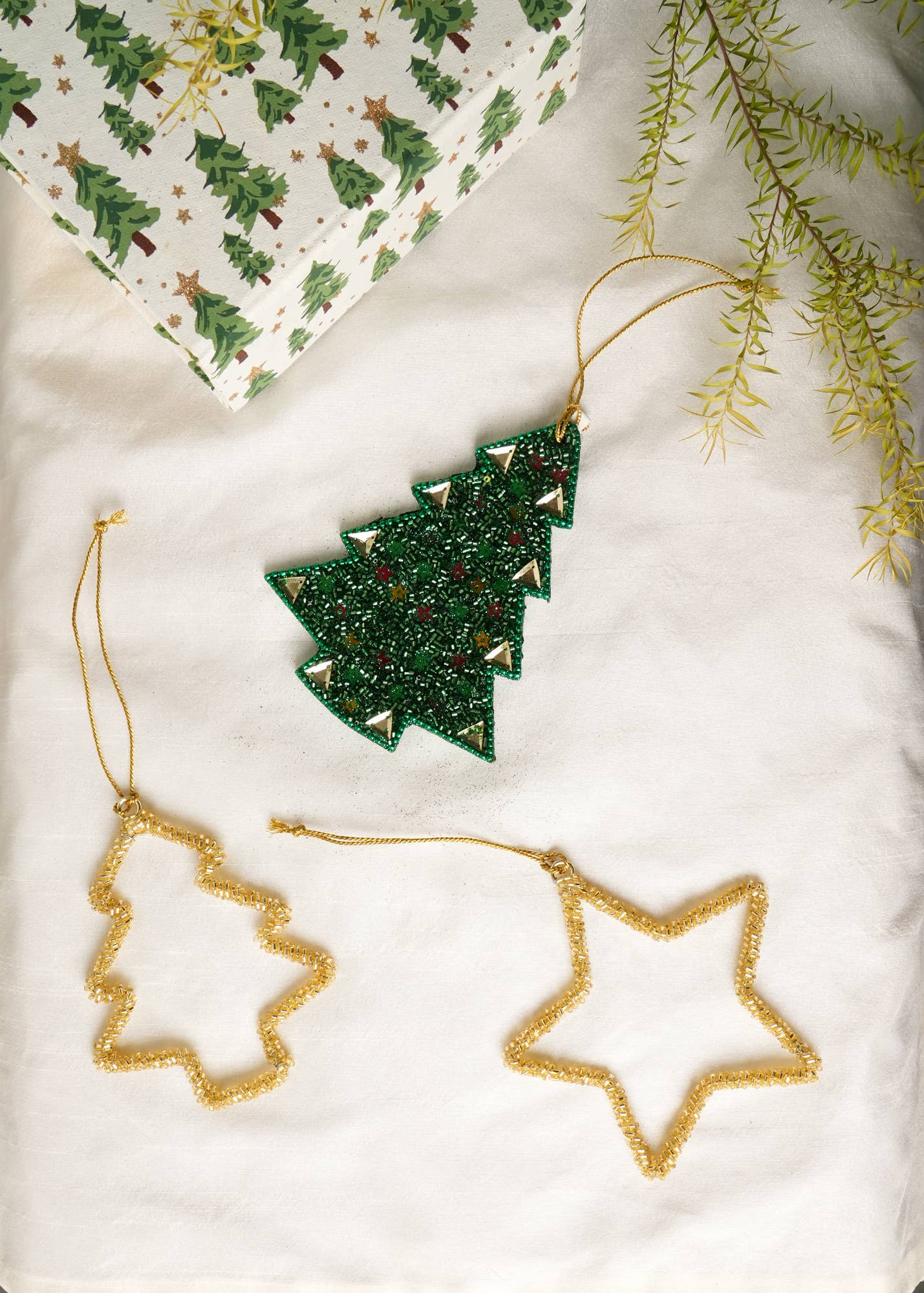 MULTI BEADED STAR HANGING ORNAMENT (Case of 6)