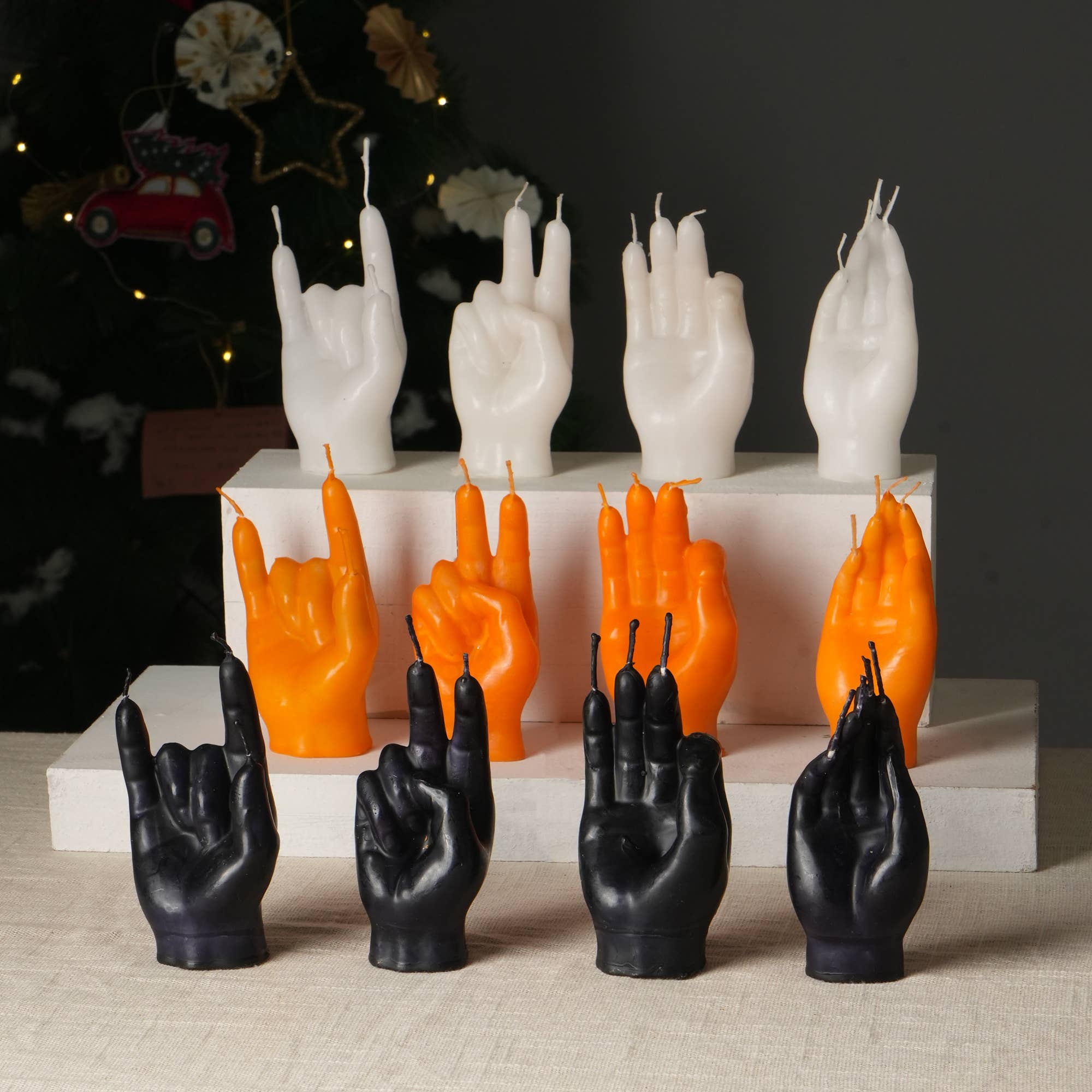 Halloween Multi Gesture Hand Candle Box Of 12 Pcs