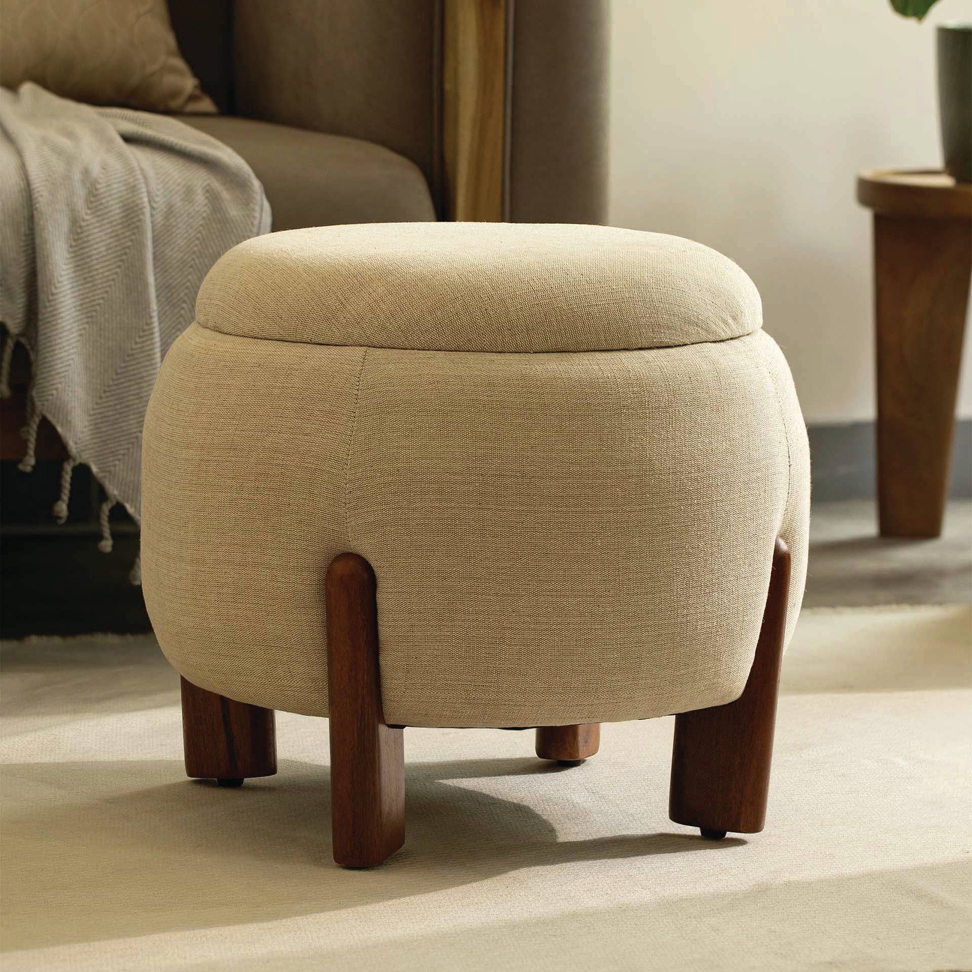 Upholstered Round Ottoman