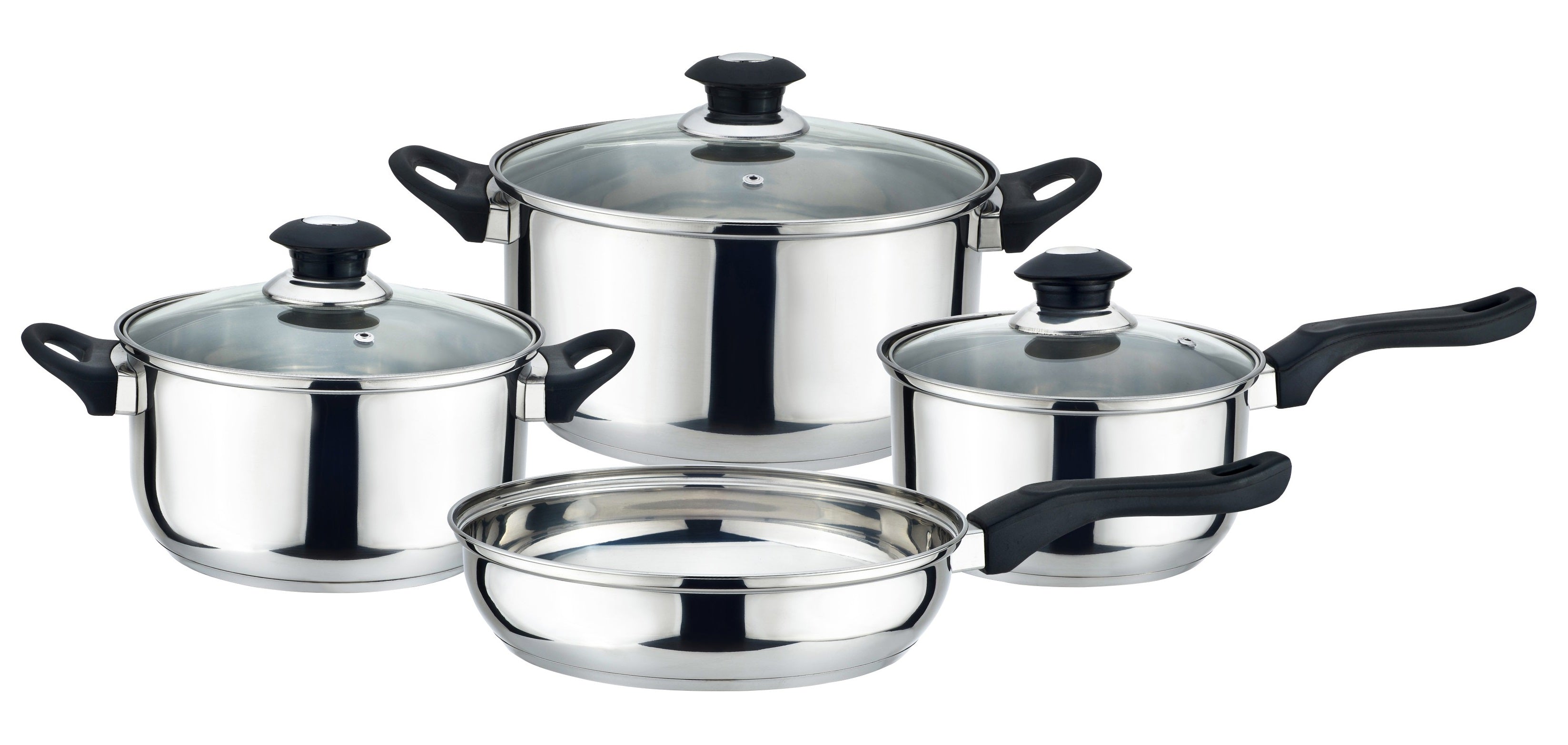 7-Piece Stainless Steel Kitchen Cookware Set, Pots and Pans