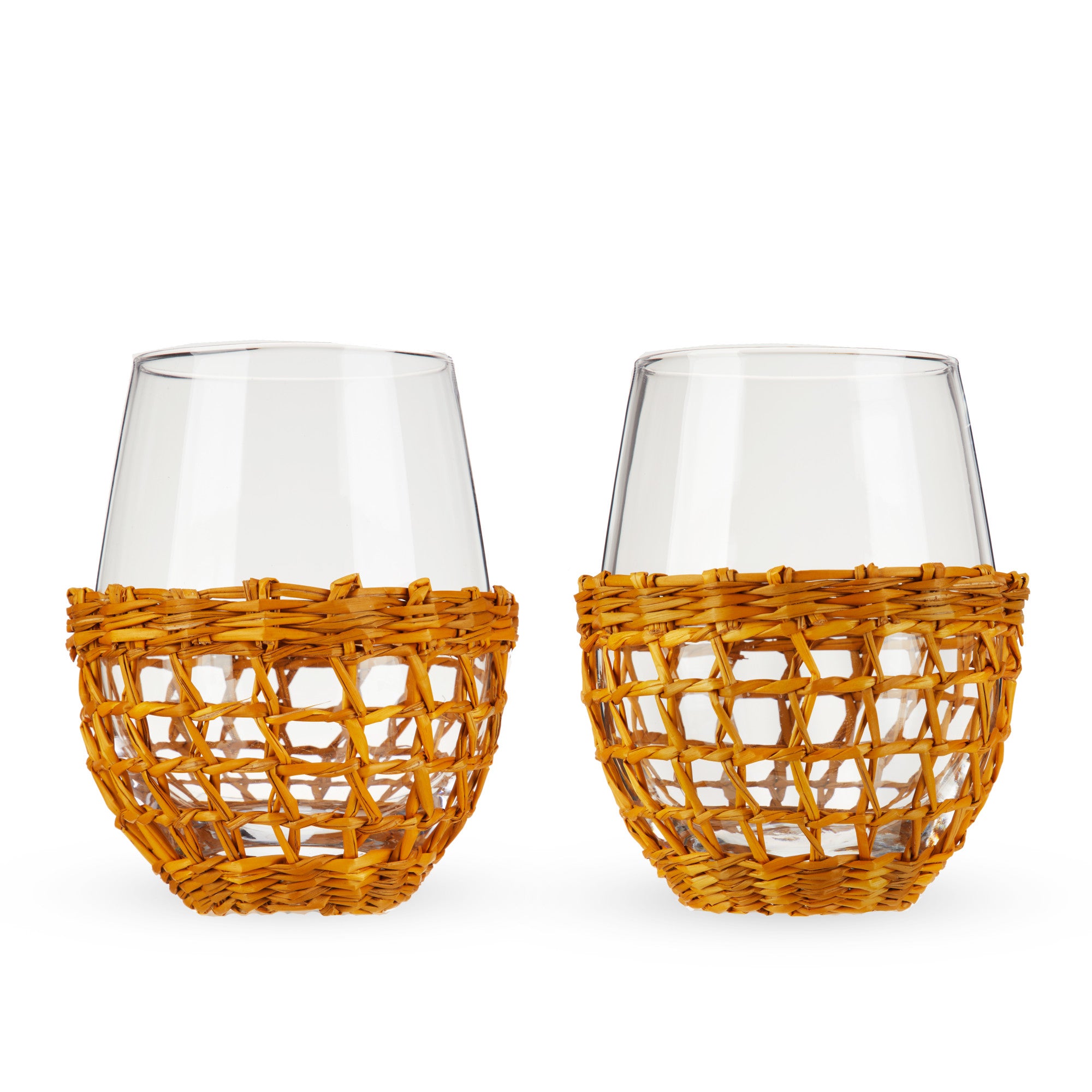 Island Stemless Wine Glass Set by Twine Living-Set of 2