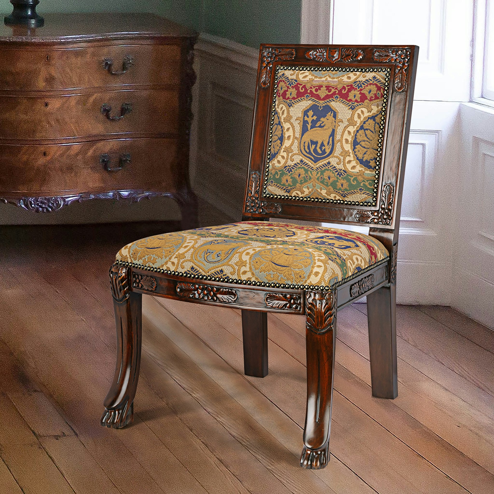 Beardsley Heraldic Lion Side Chair