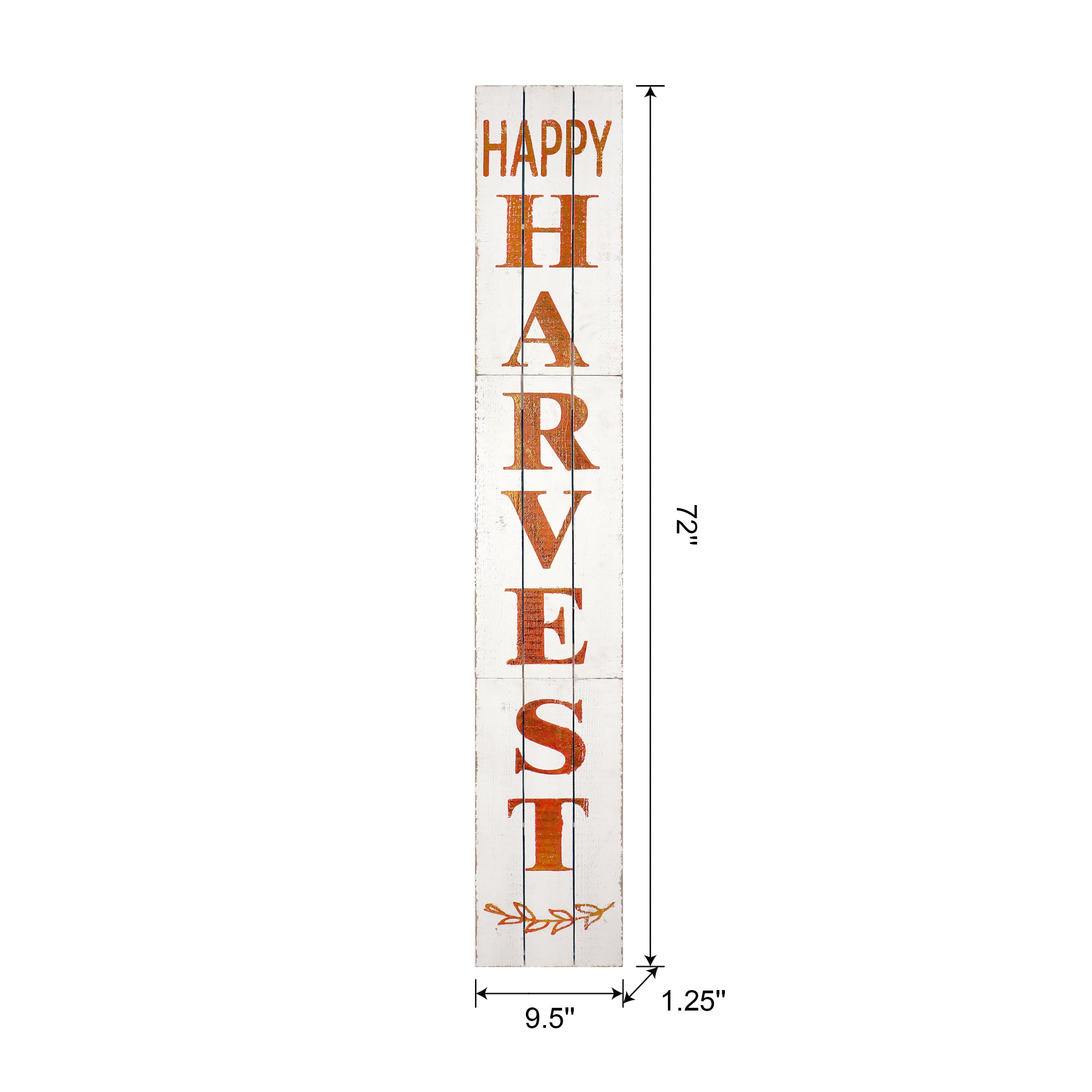 Happy Harvest Wood Porch Sign-White 9.5in